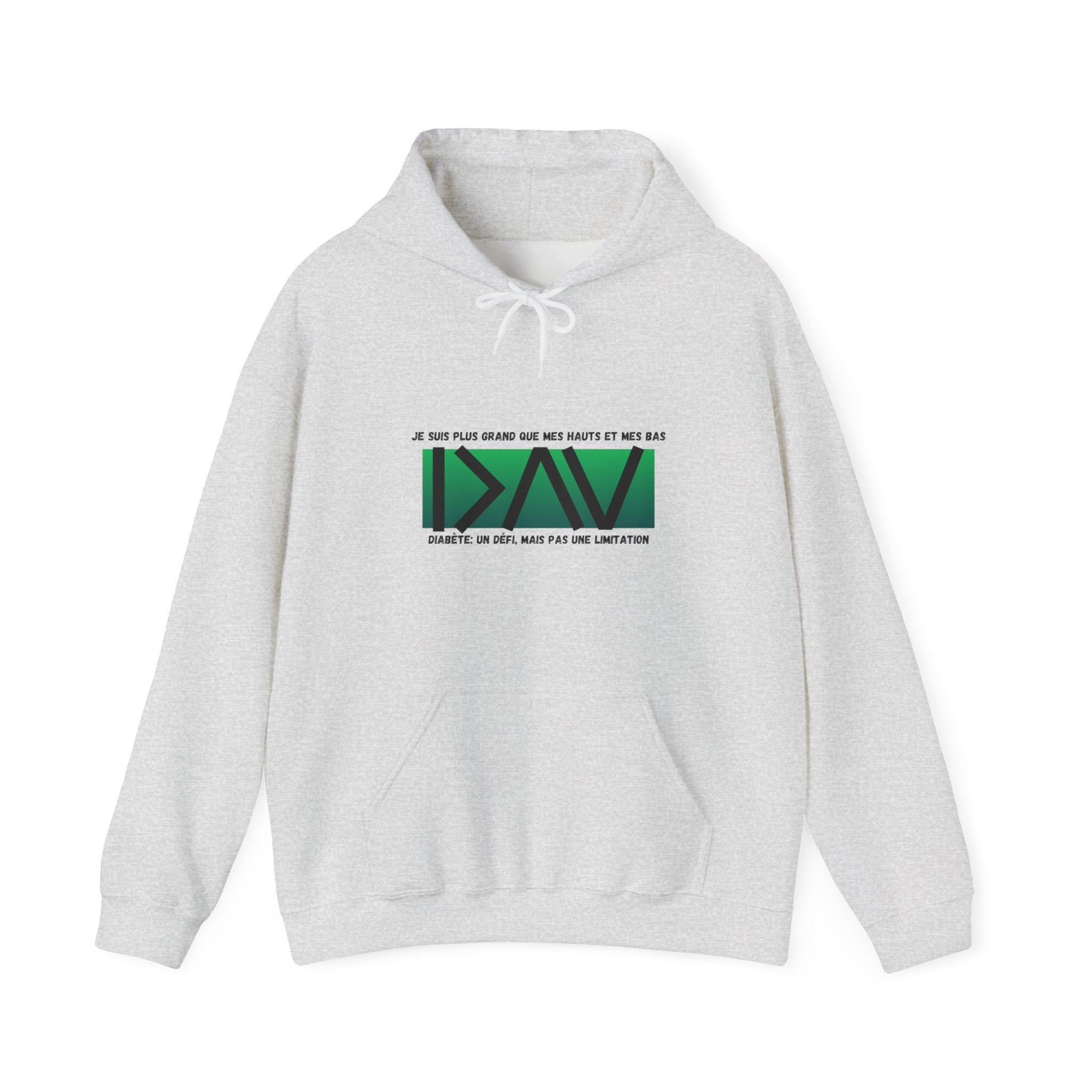 The Diabuddies Store Greater Than (French/Green) - Unisex Hoodie Greater Than (French/Green) - Unisex Hoodie: Make a bold statement: You are always greater than! Our "Greater Than (French/Green)" Unisex Hoodie in vibrant orange is designed to stand out an