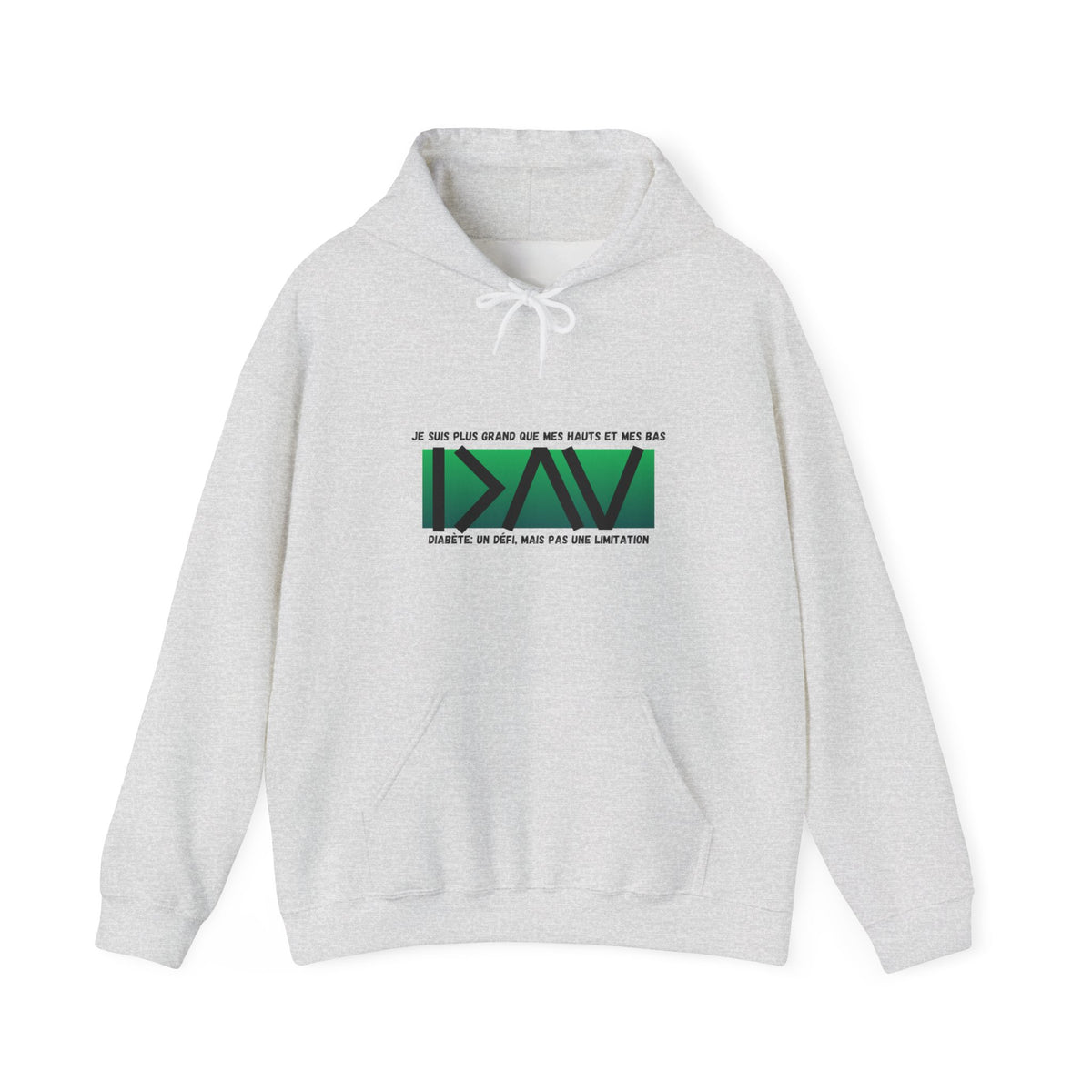 The Diabuddies Store Greater Than (French/Green) - Unisex Hoodie Greater Than (French/Green) - Unisex Hoodie: Make a bold statement: You are always greater than! Our "Greater Than (French/Green)" Unisex Hoodie in vibrant orange is designed to stand out an