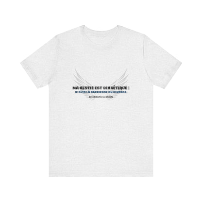 The Diabuddies Store My Bestie is Diabetic (French / Ma Bestie, Guardienne) - Unisex Tee My Bestie is Diabetic (French / Ma Bestie, Guardienne) - Unisex Tee: Celebrate your vital role! A proud declaration of your commitment and unique connection. T-Shirts