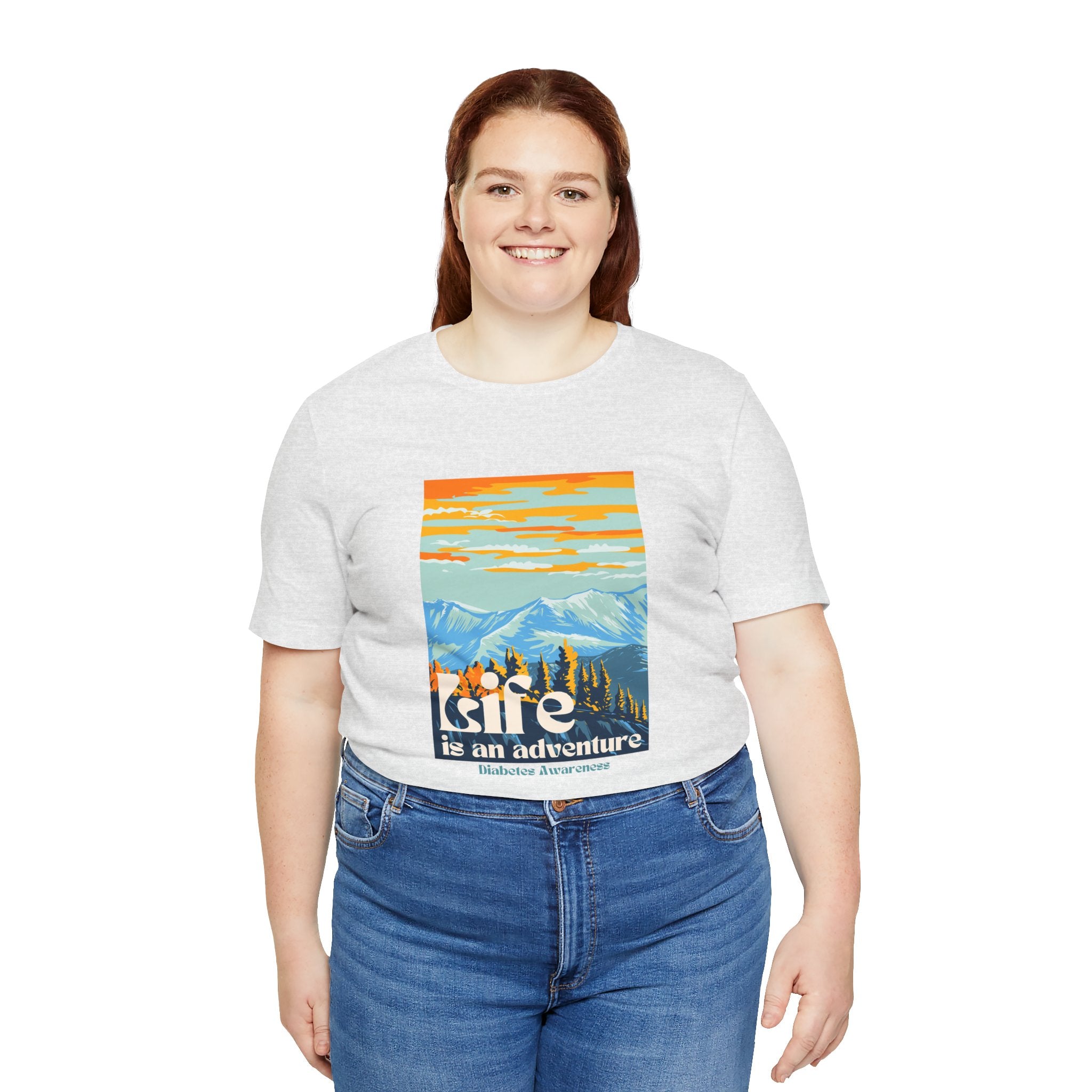 The Diabuddies Store Life is an Adventure, Mountains - Unisex Tee Life is an Adventure, Mountains - Unisex Tee: Soul in the outdoors? This tee's for you! Embrace nature's call, from peaks to trails. Your adventure starts here. T-Shirts $22.50