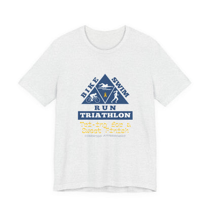 The Diabuddies Store Diabetes & Triathlon - Unisex Tee Diabetes & Triathlon - Unisex Tee: The "Tri-ing for a Sweet Finish" slogan is a powerful nod to both your athletic goals and your journey with diabetes. It's about achieving victory on your own terms.