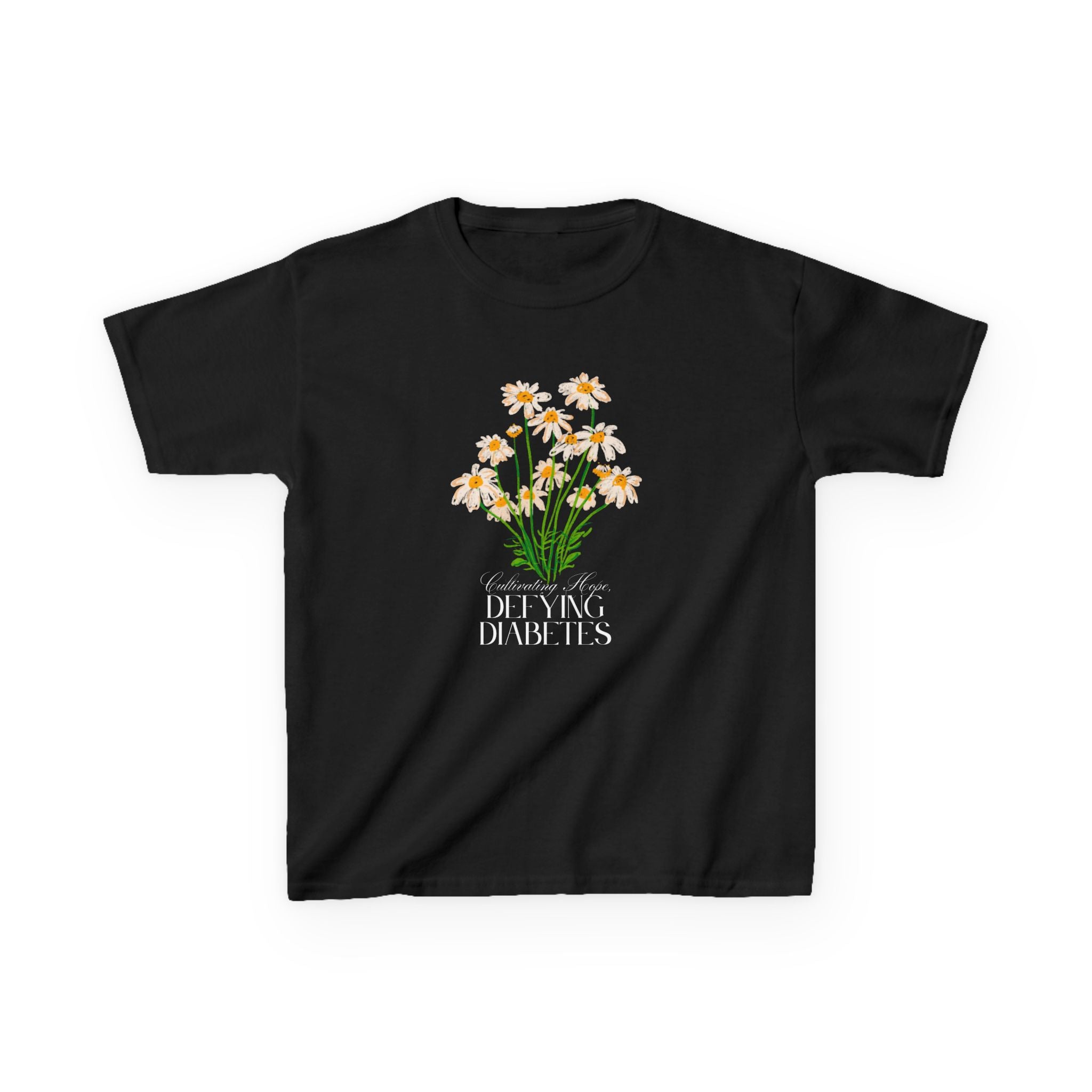 The Diabuddies Store Cultivating Hope, Defying Diabetes - Kids Tee Cultivating Hope, Defying Diabetes - Kids Tee: Wear your message of strength! This tee is a powerful statement of resilience and optimism for kids. T-Shirts $17.74