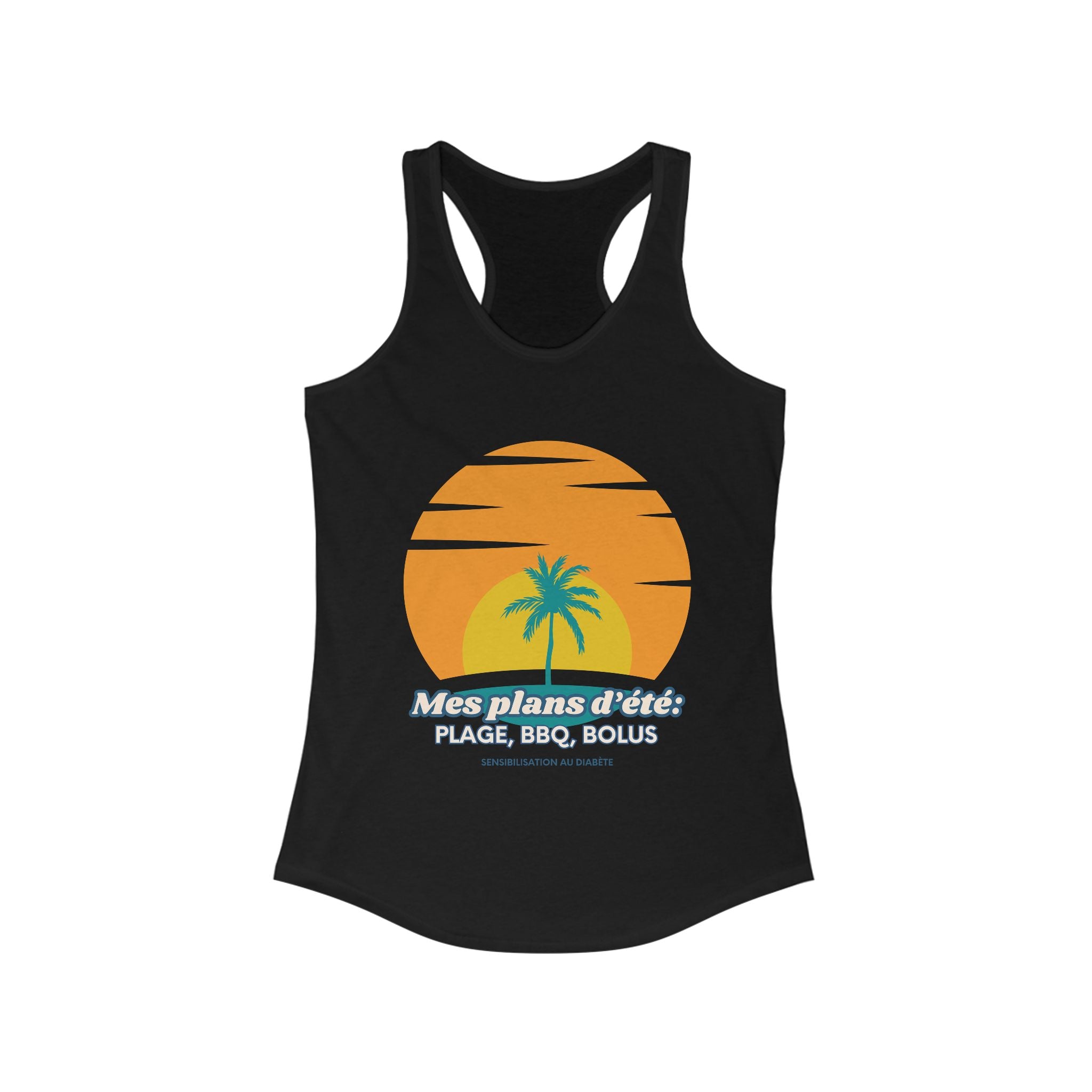 The Diabuddies Store My Summer Plans: Beach, BBQ, Bolus - Racerback Tank My Summer Plans: Beach, BBQ, Bolus - Racerback Tank: Sunshine, good times, and keeping those blood sugars in check! Our humorous nod to real life tank is the perfect wear for anyone