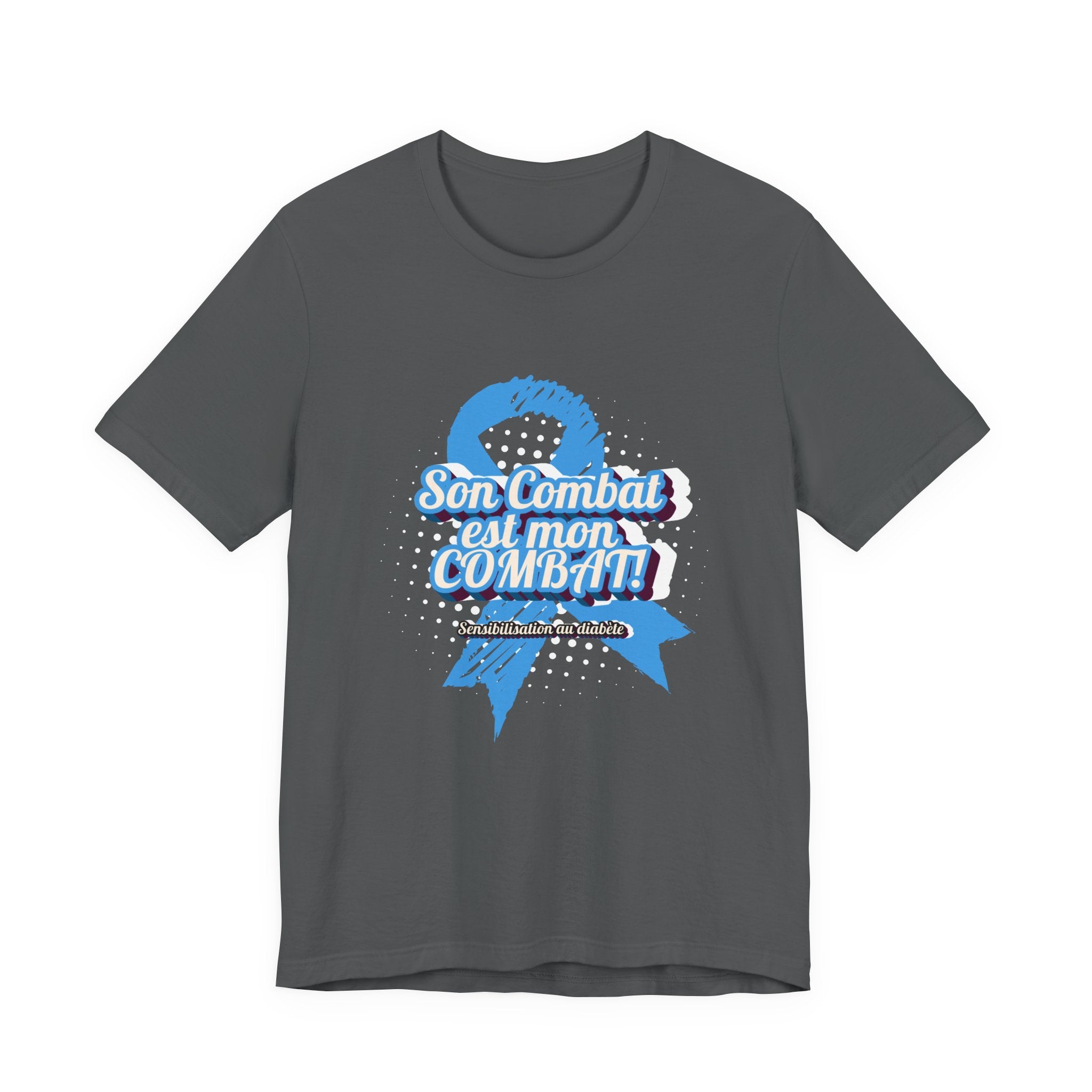 His Fight is my Fight! (French in blue) - Unisex Tee The Diabuddies Store T-Shirts $30.27