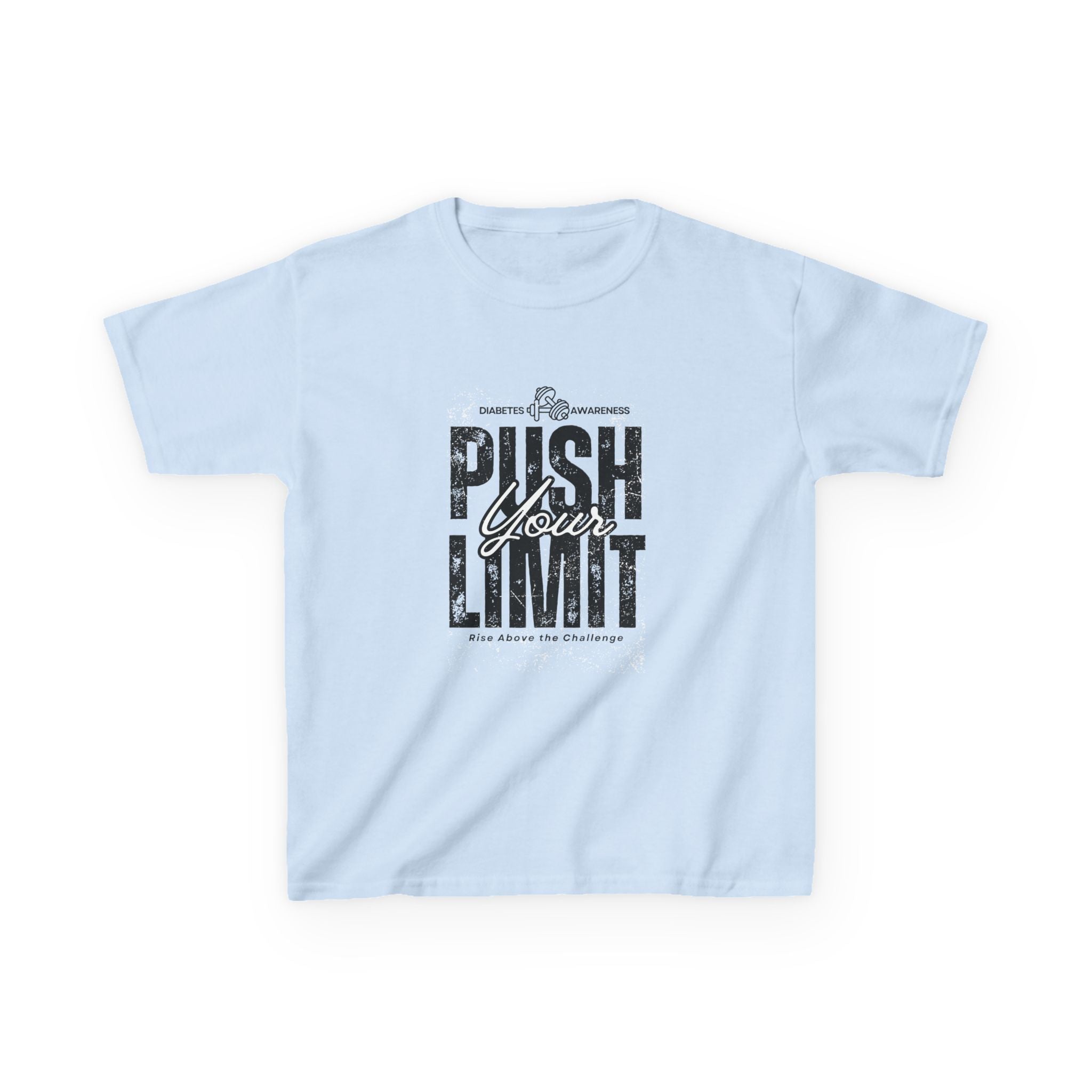 The Diabuddies Store Push Your Limit! (Diabetes) - kids Tee Push Your Limit! (Diabetes) - kids Tee: Ready to push your limit? This awesome "Push Your Limit!" tee is for super kids who love to try new things and grow stronger every day! It's a cool reminde