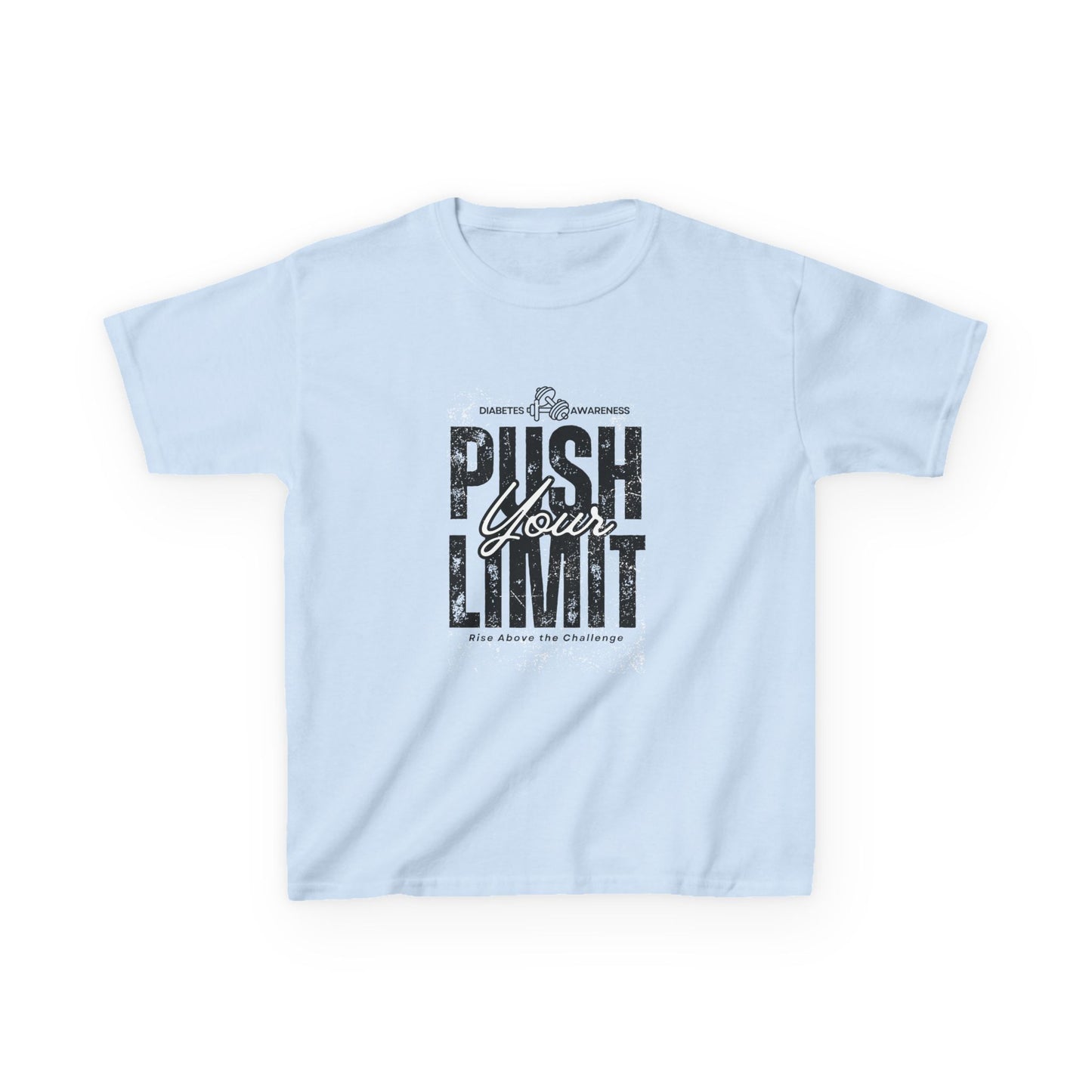 The Diabuddies Store Push Your Limit! (Diabetes) - kids Tee Push Your Limit! (Diabetes) - kids Tee: Ready to push your limit? This awesome "Push Your Limit!" tee is for super kids who love to try new things and grow stronger every day! It's a cool reminde