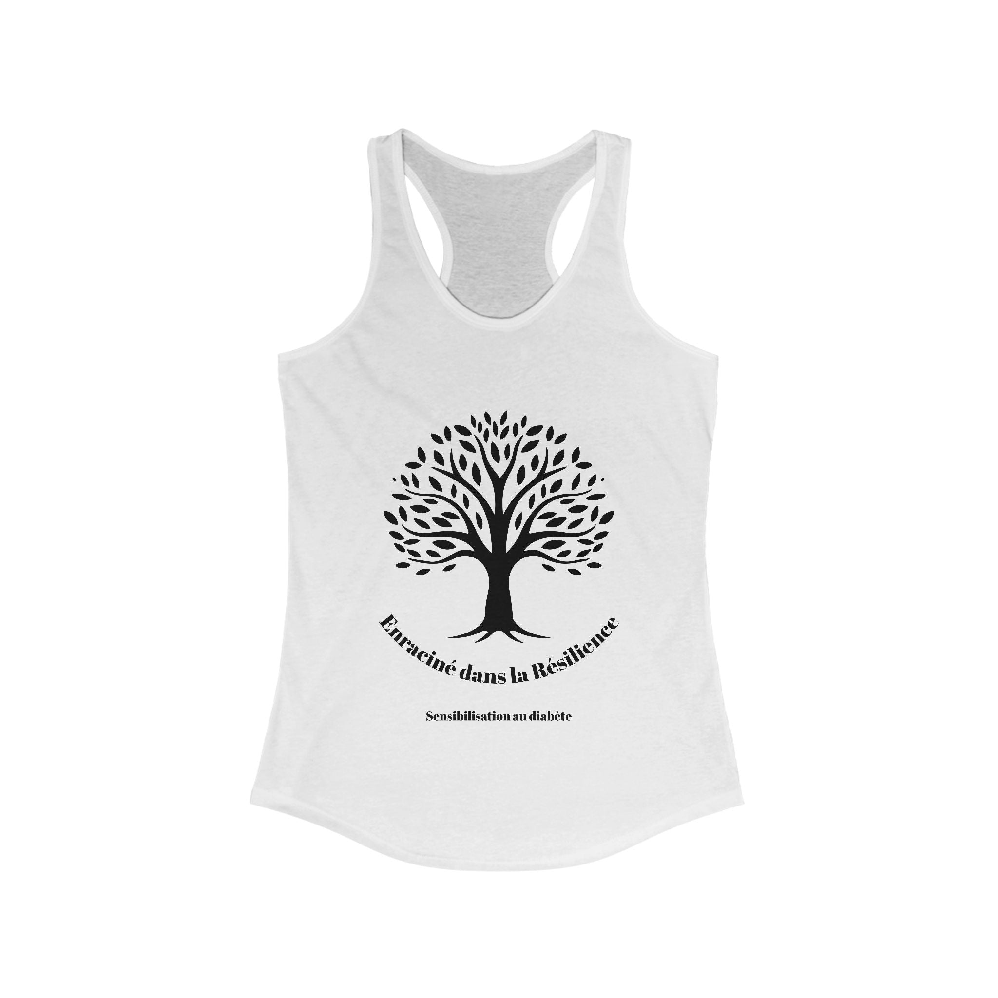 Rooted in Resilience (French) - Racerback Tank The Diabuddies Store Tank Tops $19.96