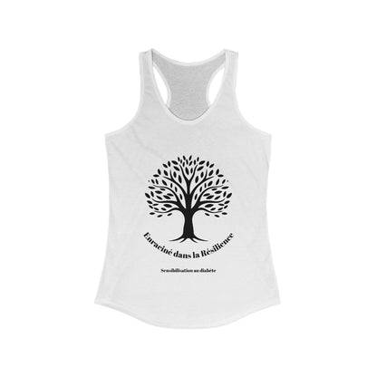 Rooted in Resilience (French) - Racerback Tank The Diabuddies Store Tank Tops $19.96