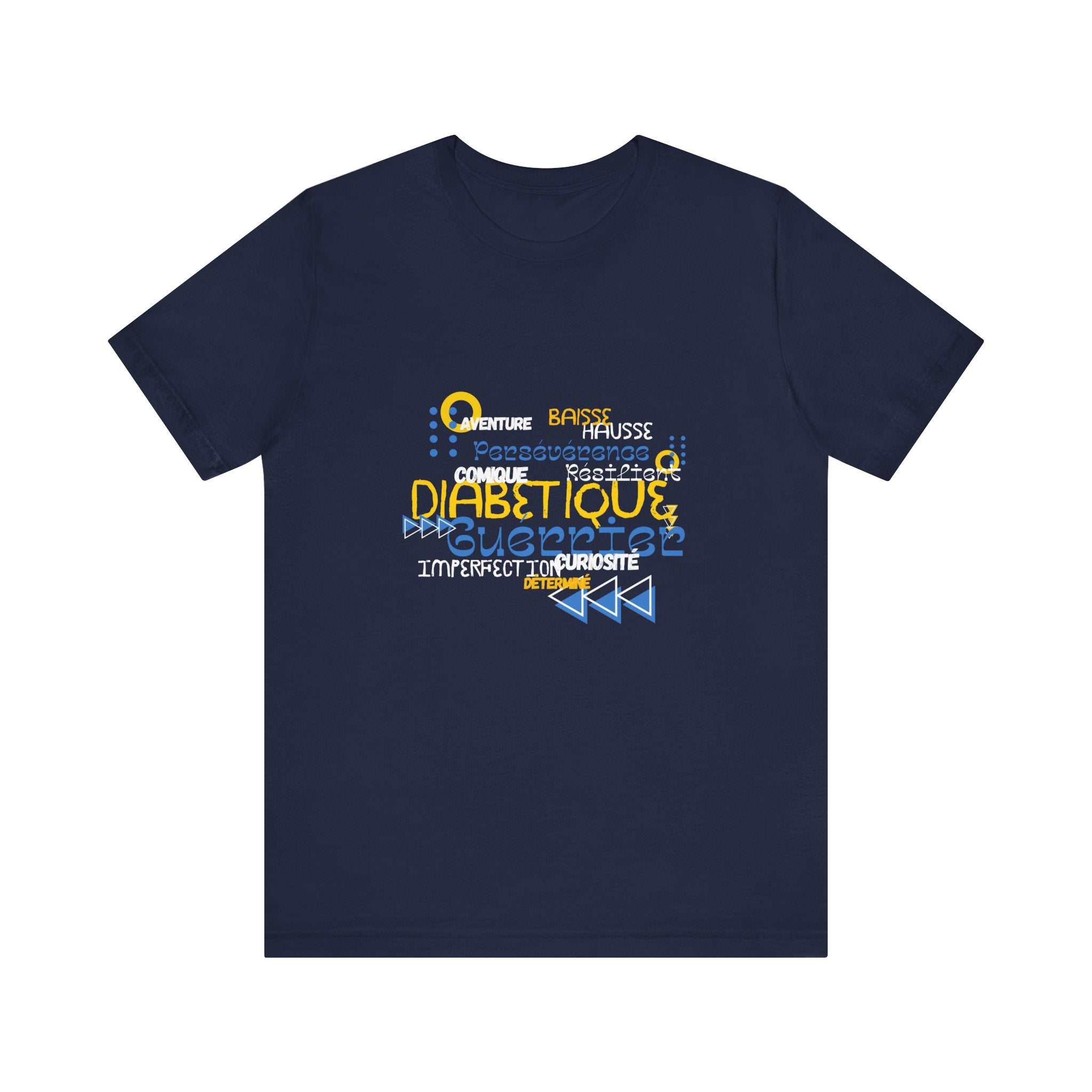 The Diabuddies Store Uplifted & Unleashed (French) - Unisex Tee Uplifted & Unleashed (French) - Unisex Tee: Embrace your strength, defy the odds. This tee is more than just a shirt; it's a vibrant testament to the diabetic warrior within. T-Shirts $30.27
