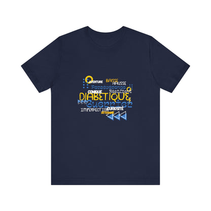 The Diabuddies Store Uplifted & Unleashed (French) - Unisex Tee Uplifted & Unleashed (French) - Unisex Tee: Embrace your strength, defy the odds. This tee is more than just a shirt; it's a vibrant testament to the diabetic warrior within. T-Shirts $30.27
