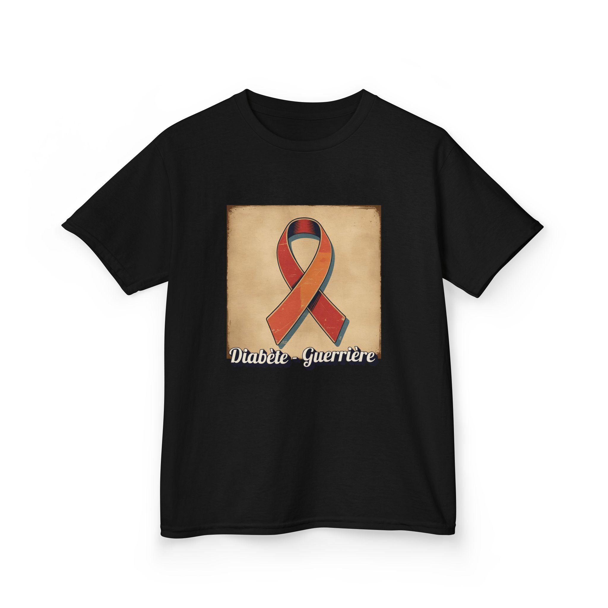 The Diabuddies Store Diabetes Warrior, Retro Look (French / Guerrière) - Kids Tee Diabetes Warrior, Retro Look (French / Guerrière) - Kids Tee: Let your young one show off their strength and style with our "Diabète - Guerrière" Retro Look French Kids Tee!