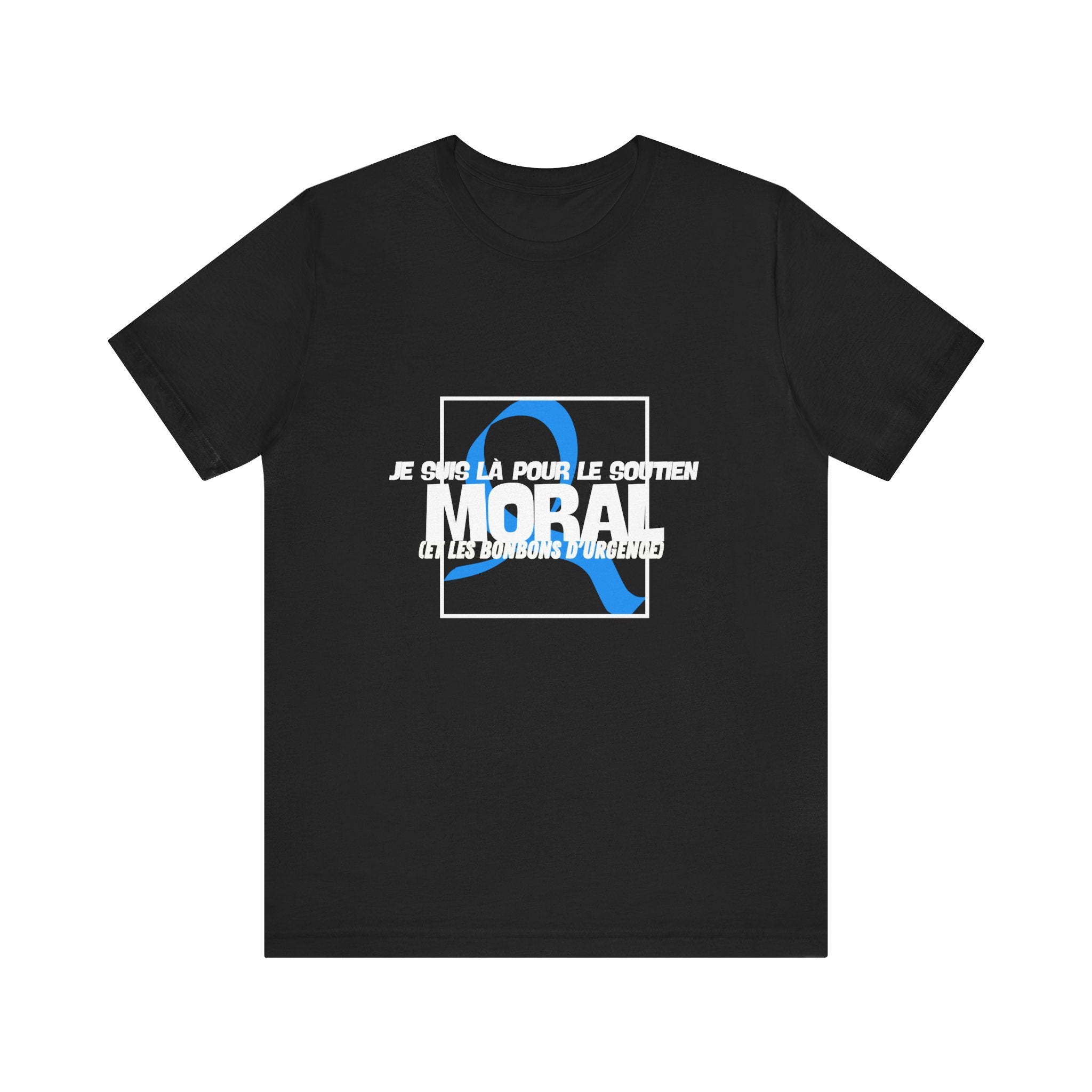 The Diabuddies Store Moral Support and Emergency Candy (French) - Unisex Tee Moral Support and Emergency Candy (French) - Unisex Tee: Being a friend to someone with diabetes means being ready for anything – from offering a listening ear to, well, having s