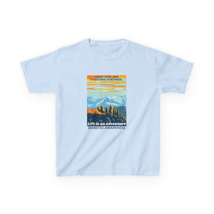 The Diabuddies Store Life is an Adventure, Highs & Lows - kids Tee Life is an Adventure, Highs & Lows - kids Tee: Hey adventurers! 🎉 Get ready to explore the world in our Diabetes: Life is an Adventure - Kids Tee! This super cool and comfy t-shirt is per