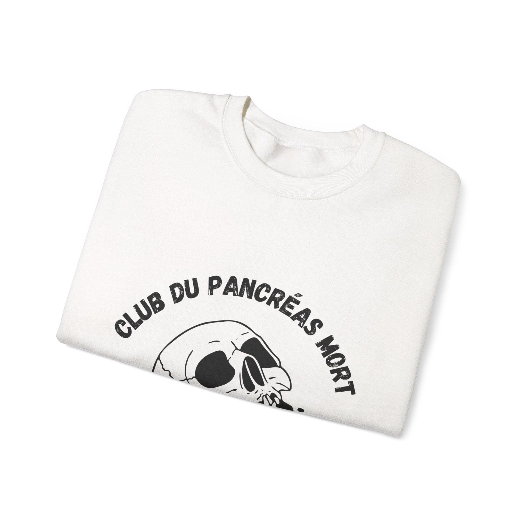 Skull & Blue Ribbon, Dead Pancreas Club (French) Sweatshirt The Diabuddies Store Sweatshirts $35.70