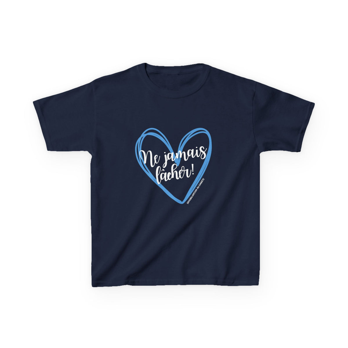 The Diabuddies Store Never Give Up in French - Kids Tee Never Give Up in French - Kids Tee: A powerful statement for the young warriors of the diabetes community. This French "Ne jamais lâcher" Tee is the perfect way to share a message of strength, resili