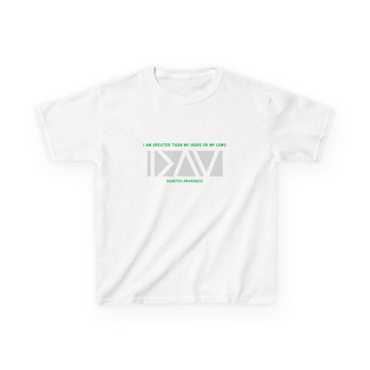 The Diabuddies Store I am greater than (Grey) - Kids Tee I am greater than (Grey) - Kids Tee: Celebrate resilience and strength with this Kids Tee! It's a powerful symbol for young individuals living with diabetes, reminding them that they are always "gre