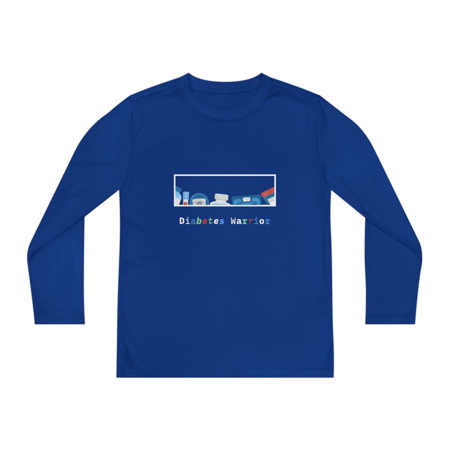 Diabetes Warrior w/supplies - Youth Longsleeve Tee The Diabuddies Store T-Shirts $27.35