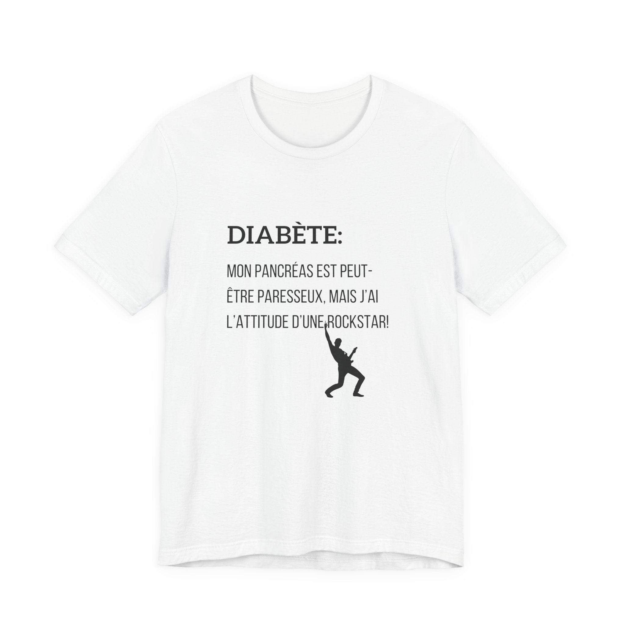 Lazy Pancreas, Rockstar Attitude (French) - Unisex Tee The Diabuddies Store T-Shirts $22.50