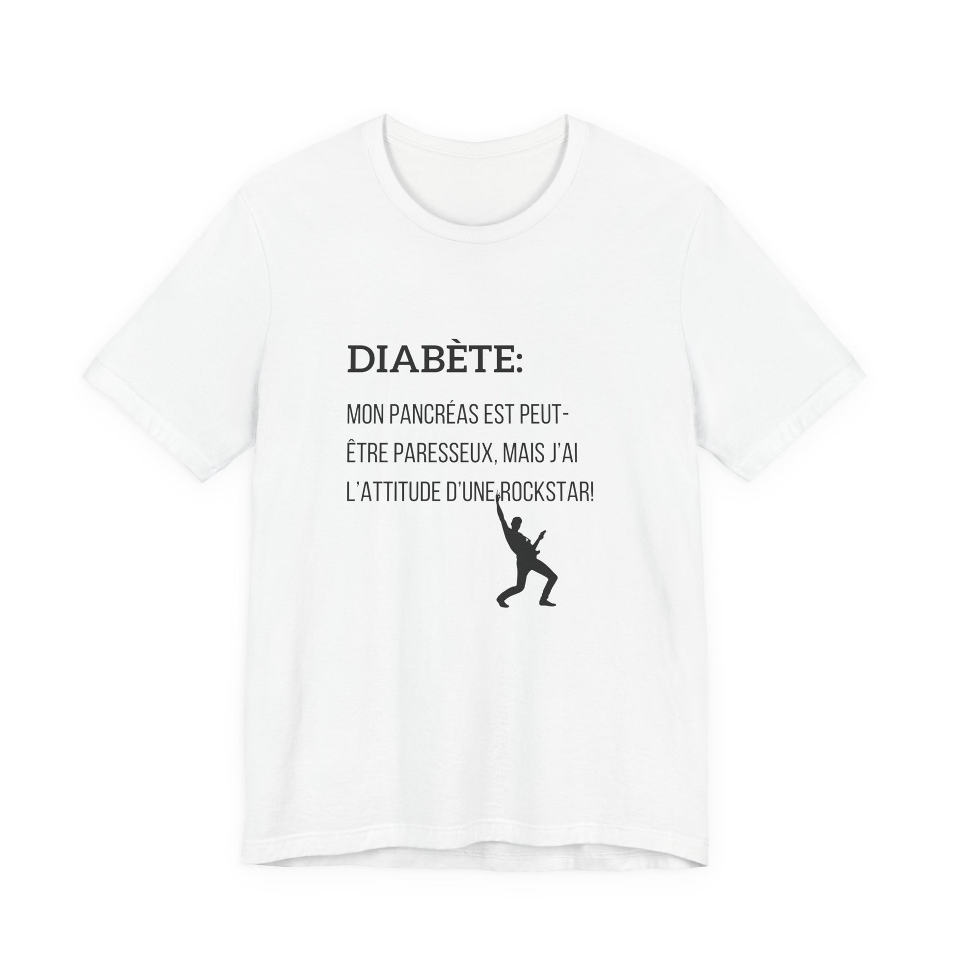 Lazy Pancreas, Rockstar Attitude (French) - Unisex Tee The Diabuddies Store T-Shirts $22.50