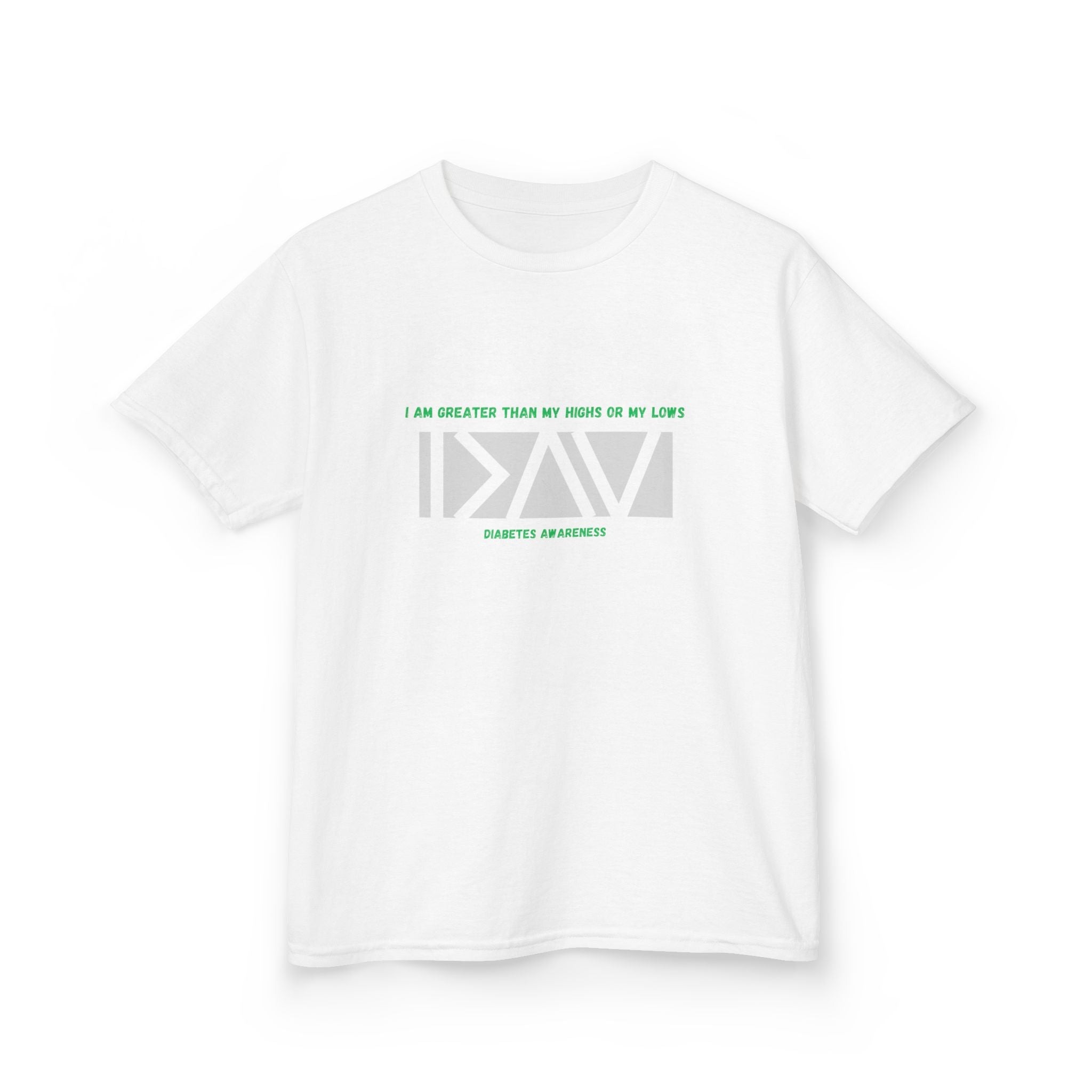 The Diabuddies Store I am greater than (Grey) - Kids Tee I am greater than (Grey) - Kids Tee: Celebrate resilience and strength with this Kids Tee! It's a powerful symbol for young individuals living with diabetes, reminding them that they are always "gre