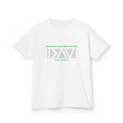 The Diabuddies Store I am greater than (Grey) - Kids Tee I am greater than (Grey) - Kids Tee: Celebrate resilience and strength with this Kids Tee! It's a powerful symbol for young individuals living with diabetes, reminding them that they are always "gre