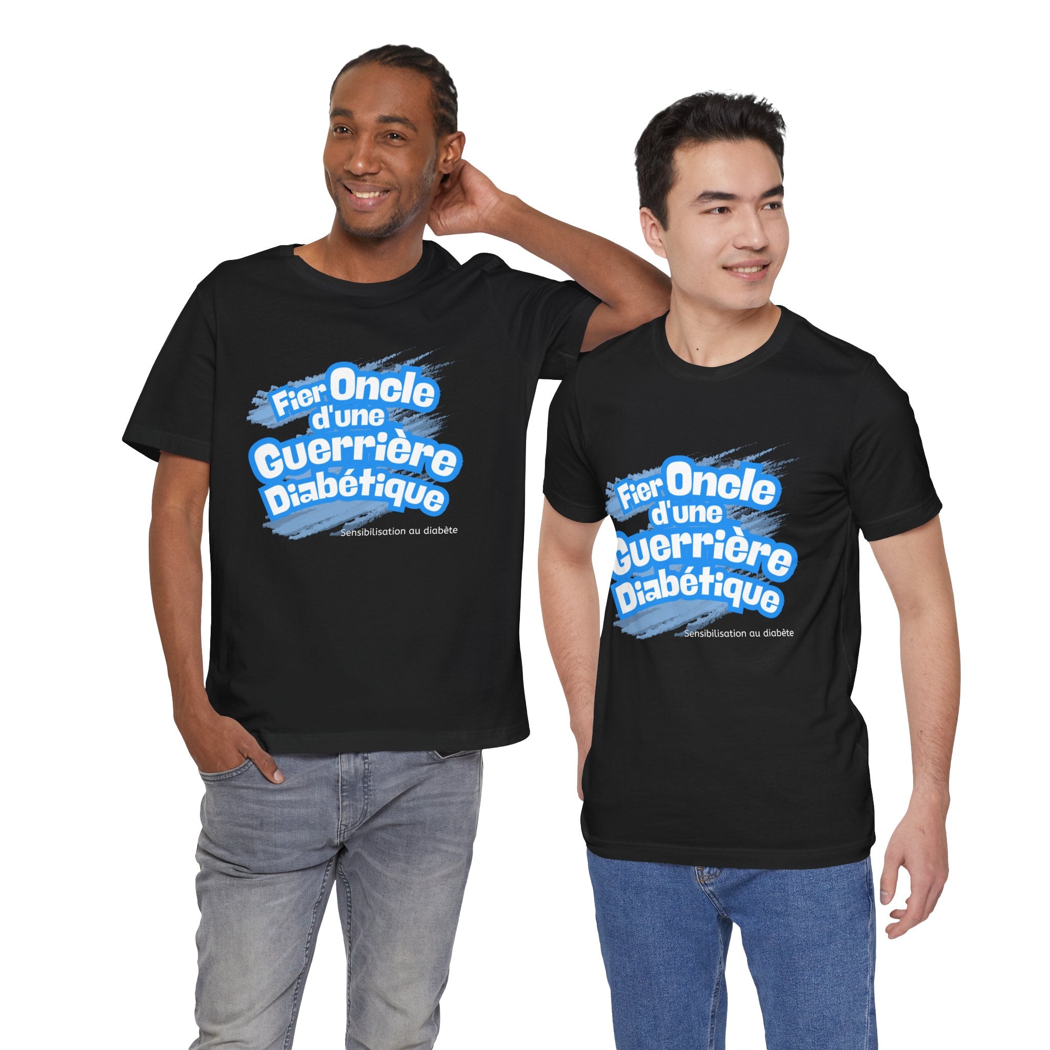 Proud Uncle of Diabetic Warrior (French/Niece) - Unisex Tee The Diabuddies Store T-Shirts $22.50