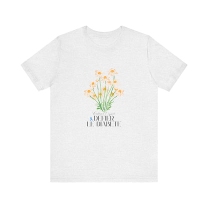 The Diabuddies Store Cultivating Hope, Defying Diabetes (French) - Unisex Tee Cultivating Hope, Defying Diabetes (French) - Unisex Tee: Wear your message of strength! Our "Cultivé l'espoir, Défié le diabète" Unisex Tee is more than just a comfortable shir