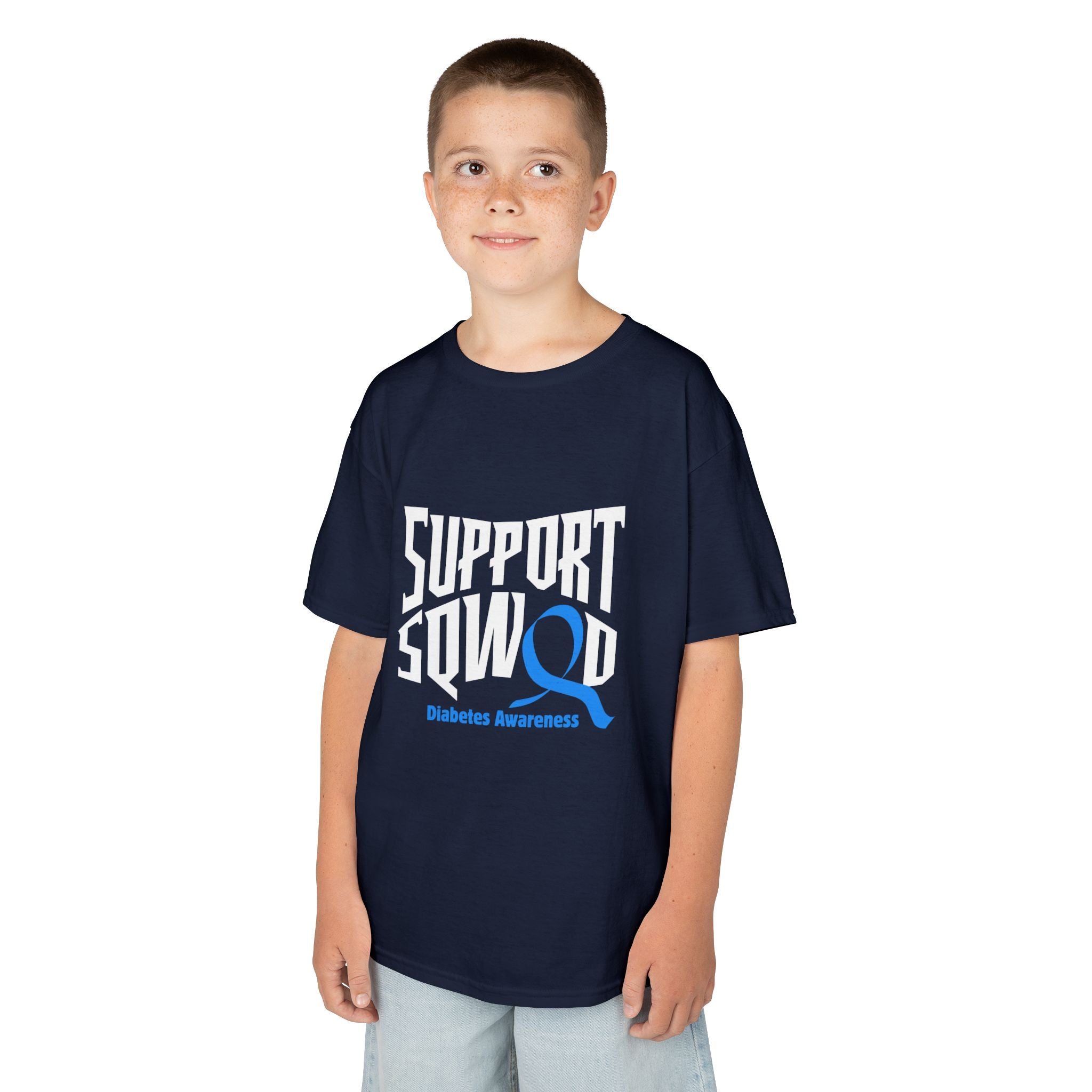 The Diabuddies Store Diabetes Support Squad - Kids Tee Diabetes Support Squad - Kids Tee: Unite against diabetes with the Diabetes Support Squad Kids' Tee! This super-soft t-shirt is perfect for little heroes showing their support for a loved one with typ