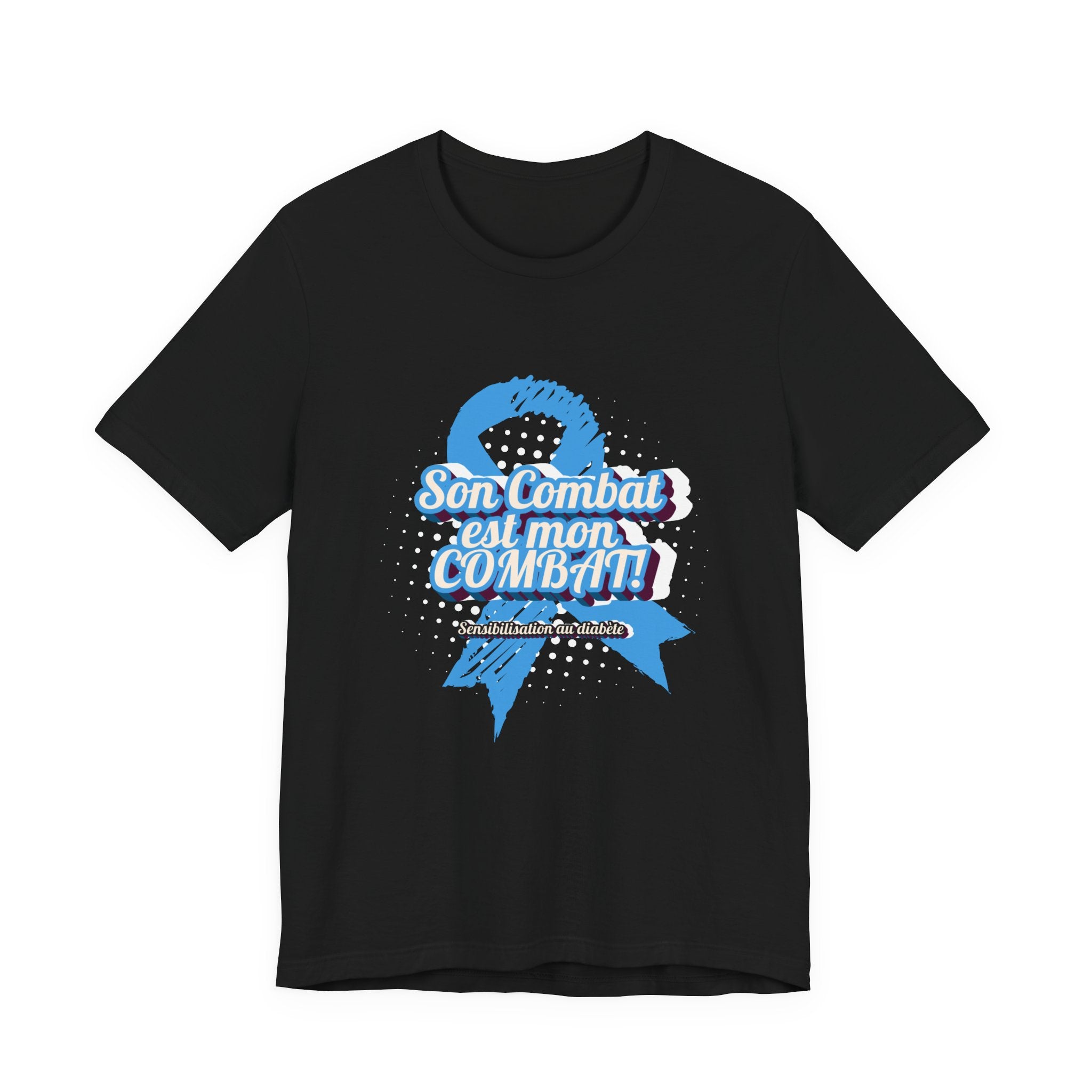 His Fight is my Fight! (French in blue) - Unisex Tee The Diabuddies Store T-Shirts $30.27