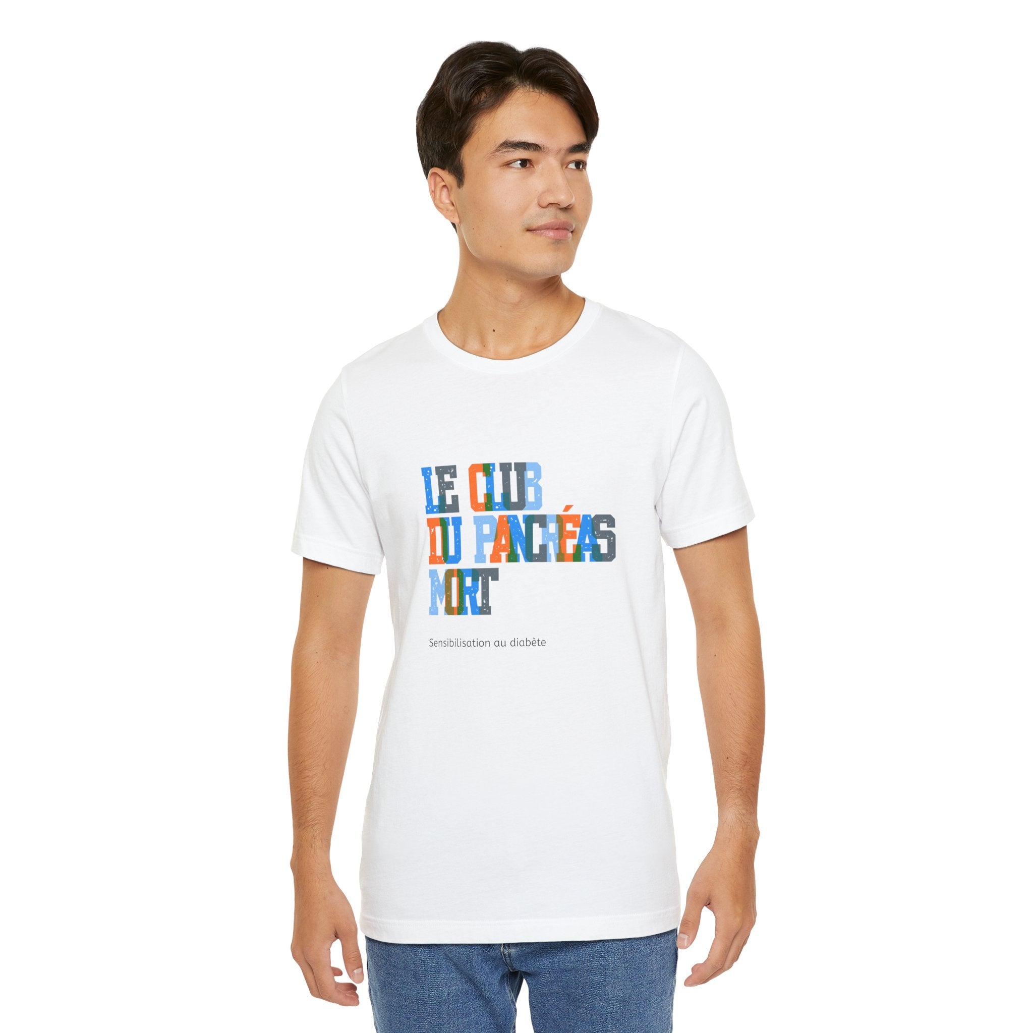 Colorful Pastel Dead Pancreas Club (French) - Unisex Tee The Diabuddies Store T-Shirts $22.50