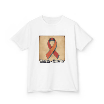 The Diabuddies Store Diabetes Warrior, Retro Look (French / Guerrier) - Kids Tee Diabetes Warrior, Retro Look (French / Guerrier) - Kids Tee: Let your young one show off their strength and style with our "Diabète Guerrier" Retro Look French Kids Tee! T-Sh