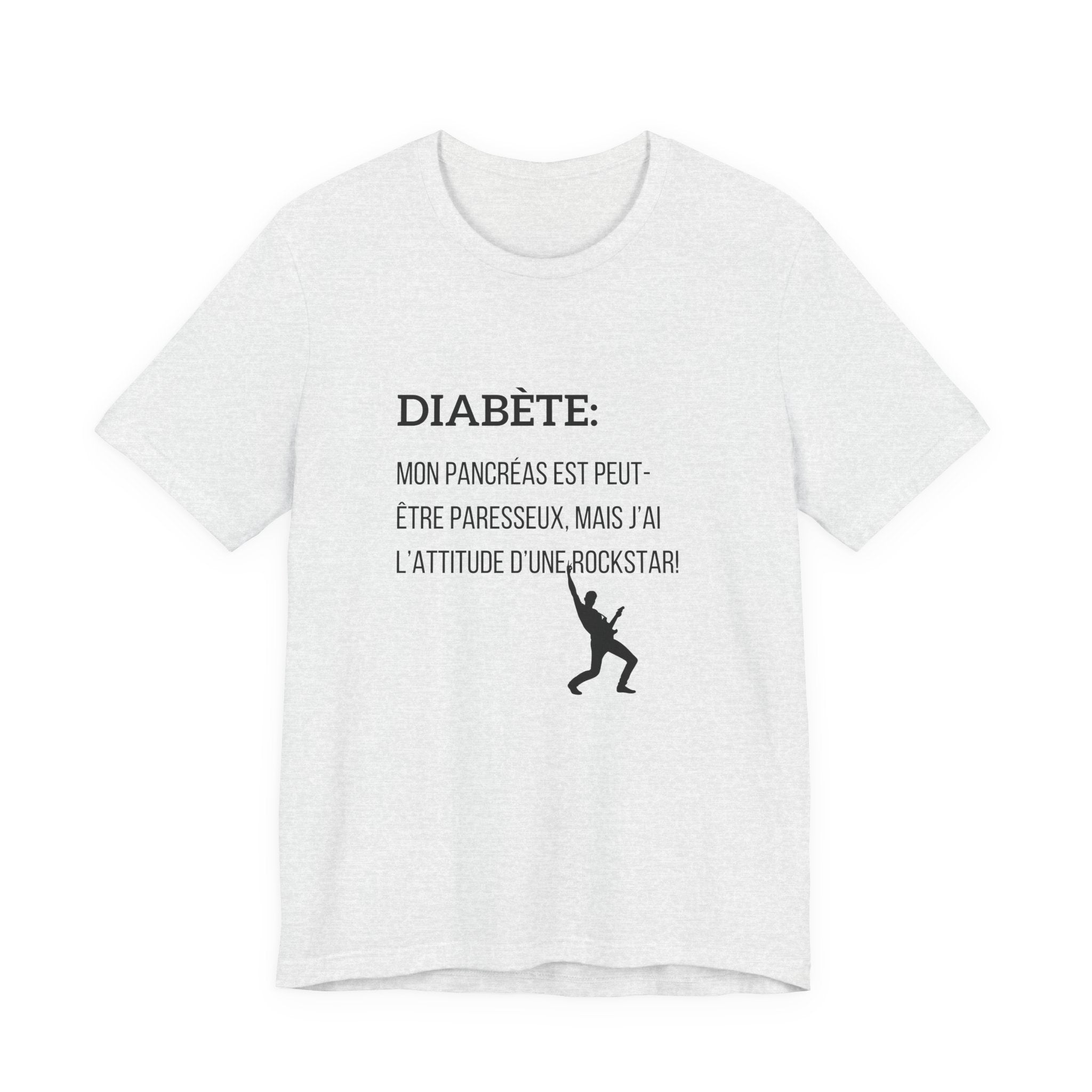Lazy Pancreas, Rockstar Attitude (French) - Unisex Tee The Diabuddies Store T-Shirts $22.50