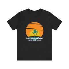 The Diabuddies Store My Summer Plans: Beach, BBQ, Bolus (French) - Unisex Tee My Summer Plans: Beach, BBQ, Bolus (French) - Unisex Tee: Sunshine, good times, and keeping those blood sugars in check! Our French T-shirt is the perfect wear for anyone balanc