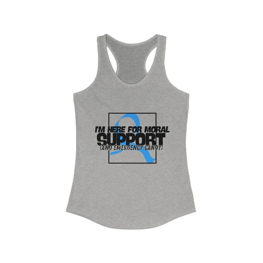 The Diabuddies Store Moral Support and Emergency Candy - Racerback Tank Moral Support and Emergency Candy - Racerback Tank: Being a friend to someone with diabetes means being ready for anything! Our Tank is for those incredible people who offer a listeni