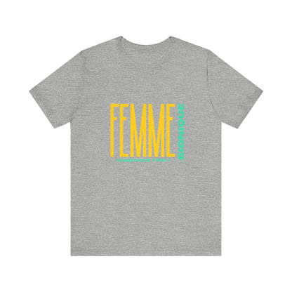 The Diabuddies Store Bionic Woman (French) - Unisex Tee Bionic Woman (French) - Unisex Tee: Unleash your inner Bionic strength! This Unisex Tee is a powerful statement of resilience, strength, and modern-day heroism for anyone living with Type 1 Diabetes.