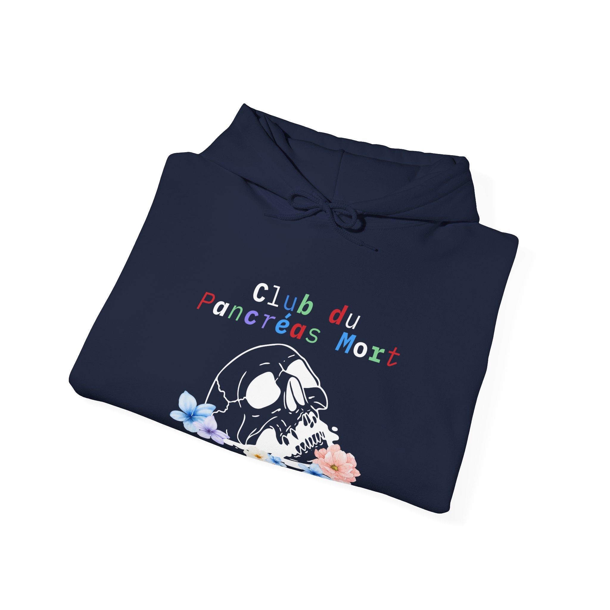 Skull & Flowers, Dead Pancreas Club (French) - Unisex Hoodie The Diabuddies Store Hoodies $32.41
