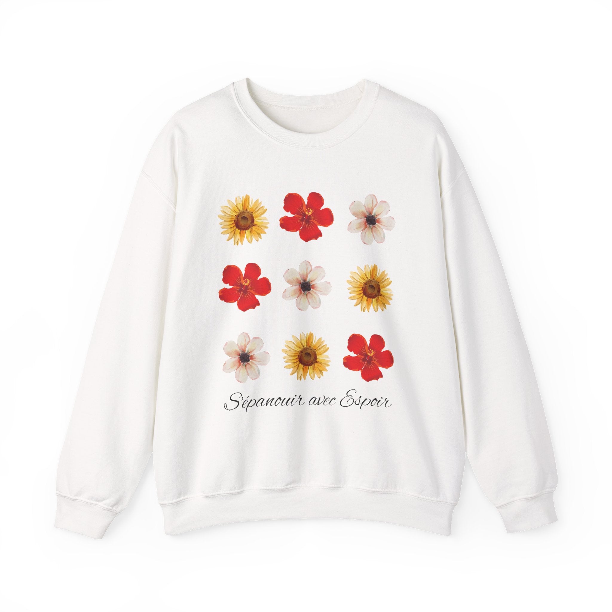 The Diabuddies Store Blossiming with Hope (French) - Unisex Sweatshirt Blossiming with Hope (French) - Unisex Sweatshirt: "S'épanouir avec Espoir" symbolizes growth and enduring optimism. Let yourself blossom! Sweatshirts $29.49