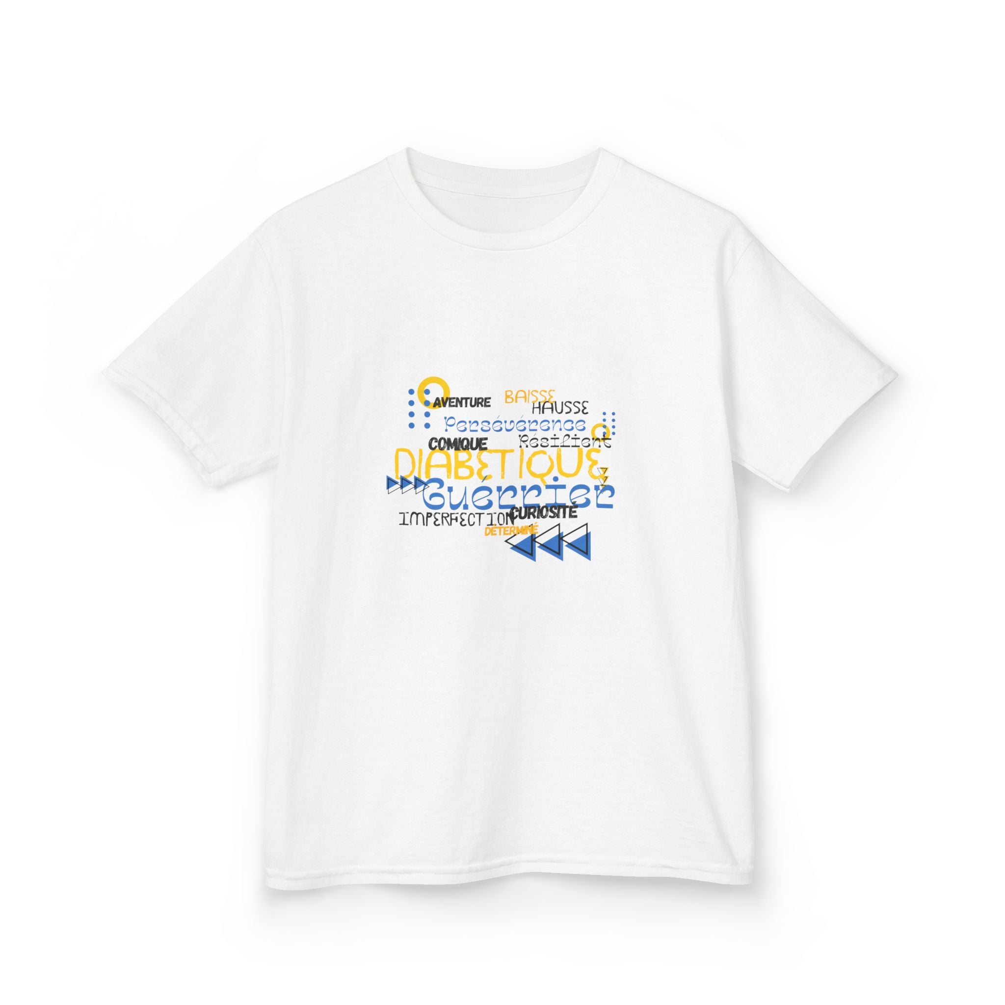 The Diabuddies Store Uplifted & Unleashed (French) - Kids Tee Uplifted & Unleashed (French) - Kids Tee: Embrace your strength, defy the odds. The "Uplifted & Unleashed" Kids Tee is more than just a Tee; it's a vibrant testament to the diabetic warrior wit