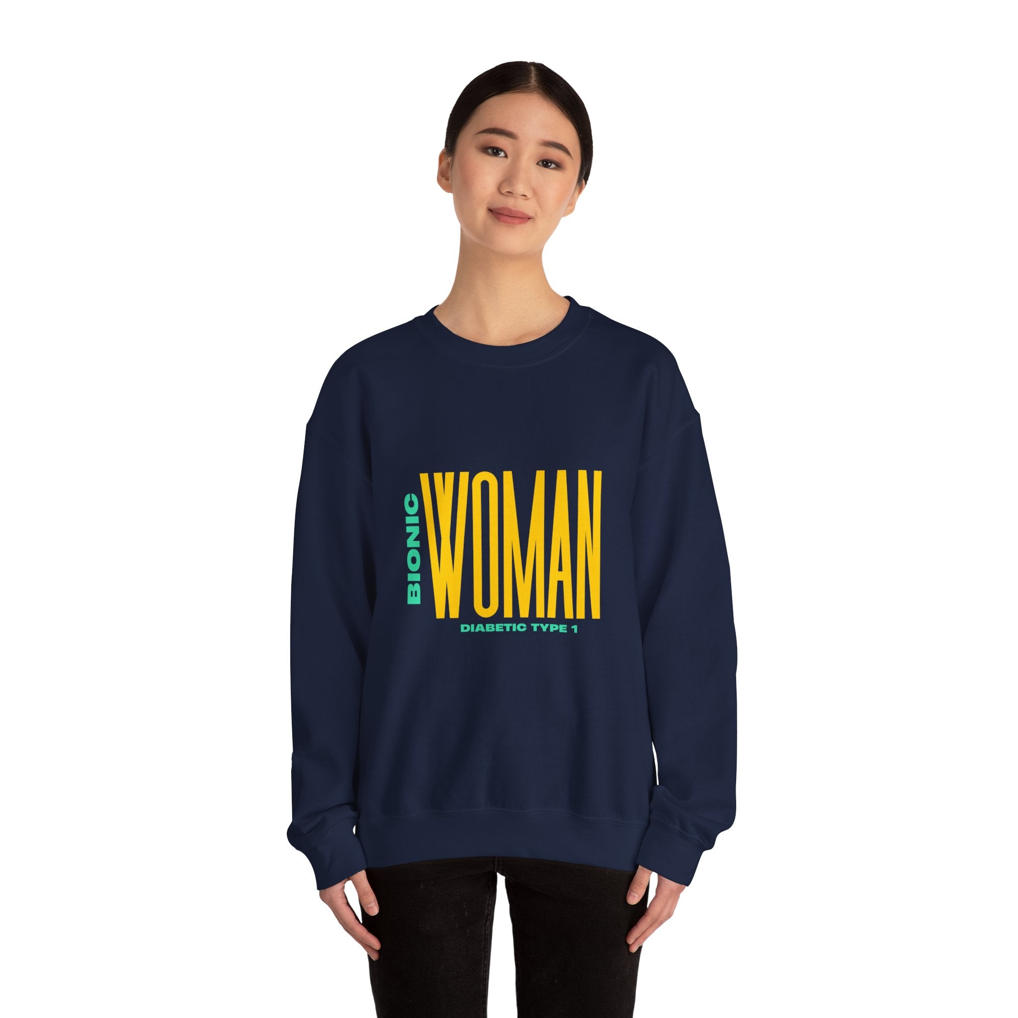 The Diabuddies Store Bionic Woman (Diabetes) - Unisex Sweatshirt Bionic Woman (Diabetes) - Unisex Sweatshirt: Unleash your inner Bionic strength! This Unisex Sweatshirt is a powerful statement of resilience, strength, and modern-day heroism for anyone liv