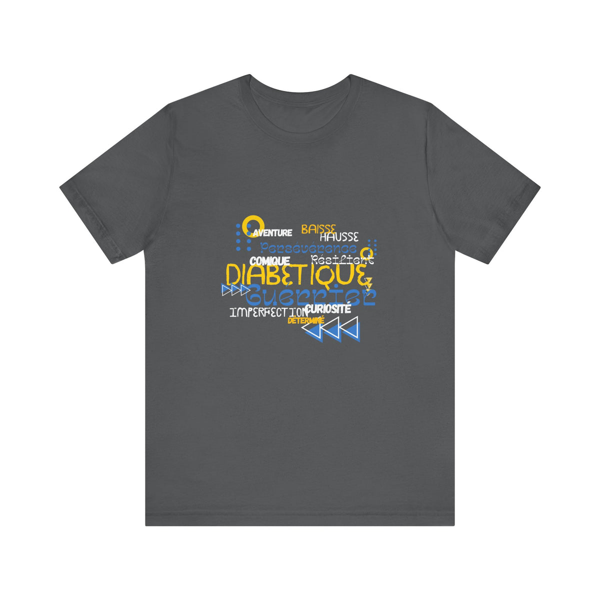 The Diabuddies Store Uplifted & Unleashed (French) - Unisex Tee Uplifted & Unleashed (French) - Unisex Tee: Embrace your strength, defy the odds. This tee is more than just a shirt; it's a vibrant testament to the diabetic warrior within. T-Shirts $22.50