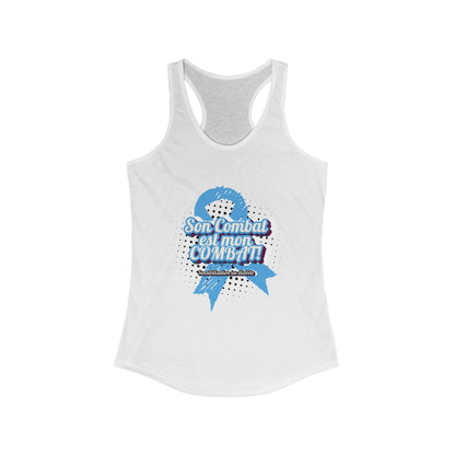 Her fight is my Fight! (French in Blue) Racerback Tank The Diabuddies Store Tank Tops $19.96
