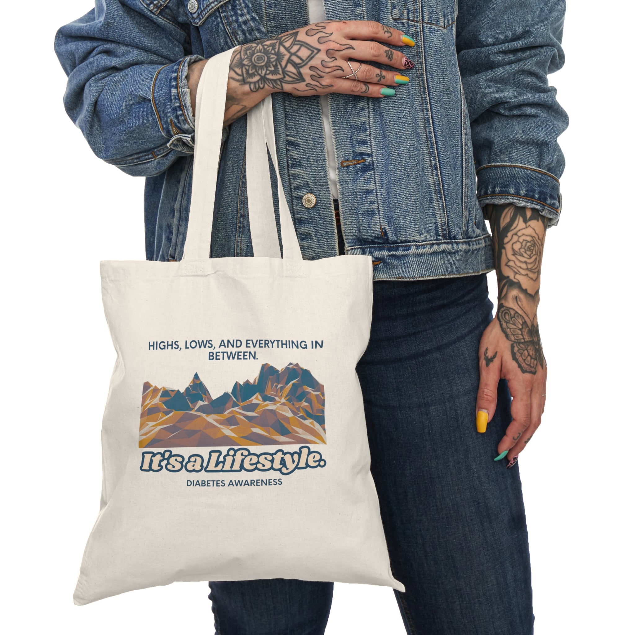 The Diabuddies Store Highs, Lows, and Everything in Between - Tote Bags Highs, Lows, and Everything in Between - Tote Bags: Life's a rollercoaster, and this tote bag gets it! Our "Highs, Lows, and Everything in Between" bag is for anyone who embraces the