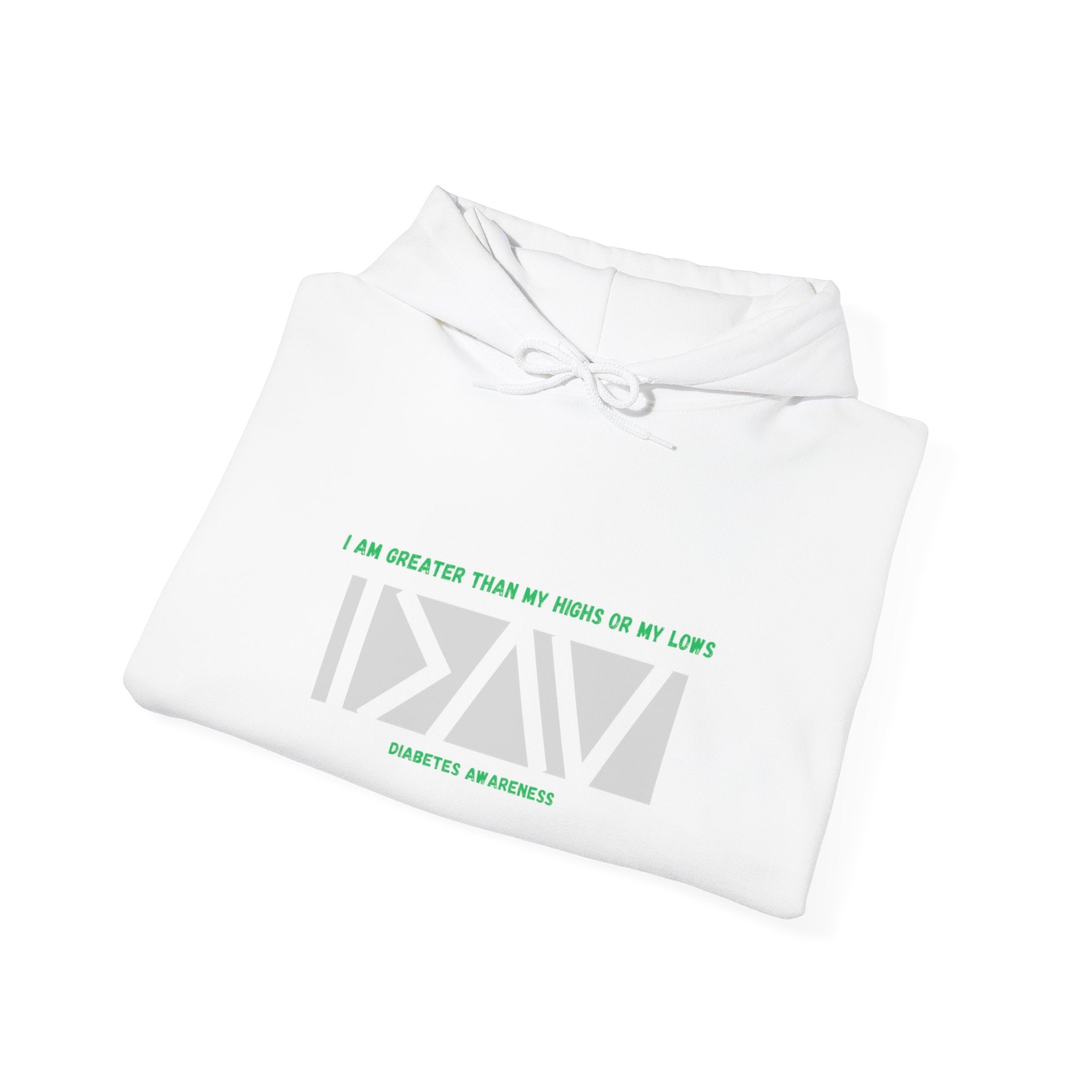 The Diabuddies Store Greater Than (Grey & Green) - Unisex Hoodie Greater Than (Grey & Green) - Unisex Hoodie: You are always greater than your challenges. Our Hoodie, featuring a stylish grey with vibrant green accents, is more than just comfortable appar
