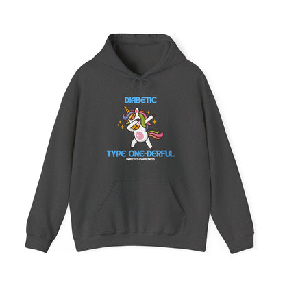 The Diabuddies Store Type One-derful - Unisex Hoodie Type One-derful - Unisex Hoodie: Uniquely Strong, Absolutely Wonderful. Embrace your journey with pride! Our "Type One-derful" tee is a joyful and empowering tribute to everyone living with Type 1 diabe