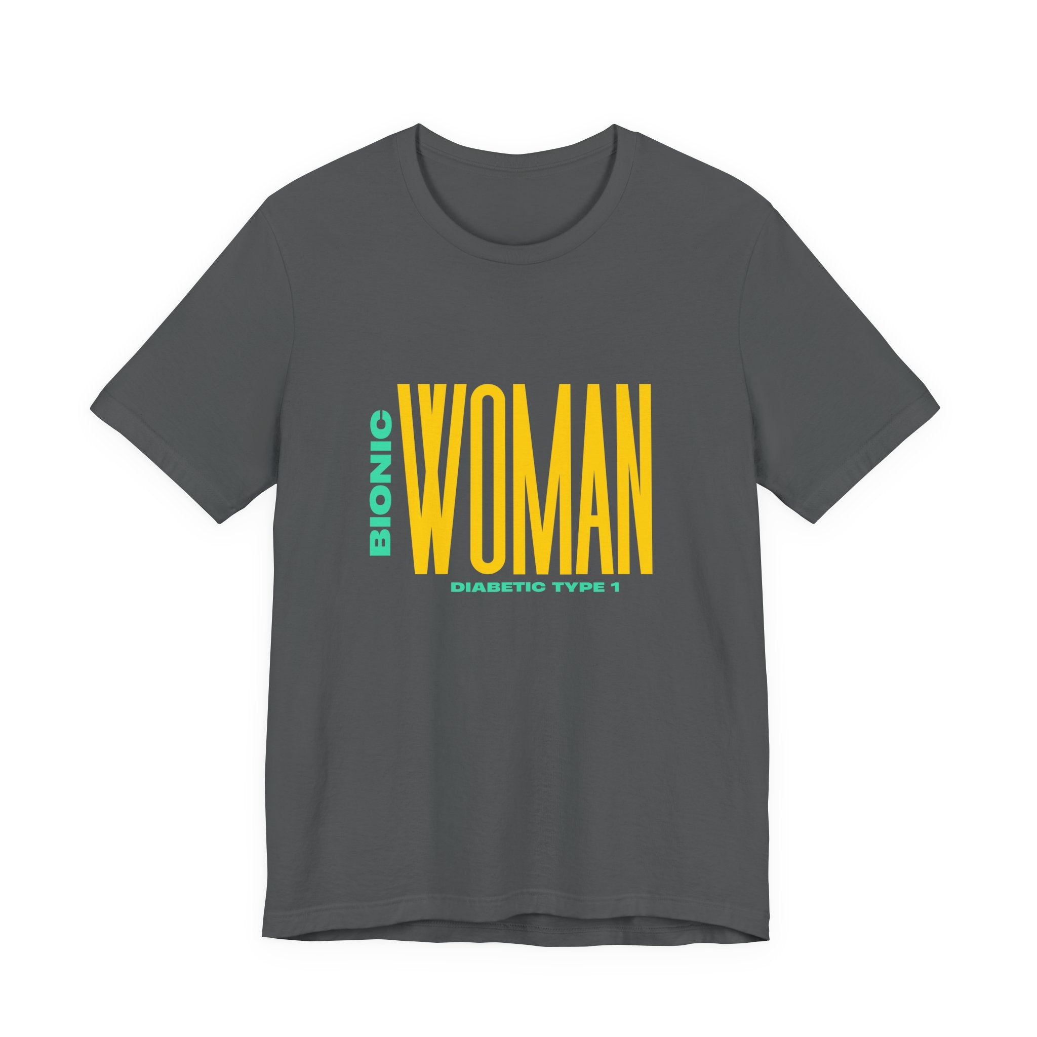 The Diabuddies Store Bionic Woman (Diabetes) - Unisex Tee Bionic Woman (Diabetes) - Unisex Tee: Unleash your inner Bionic strength! This Unisex Tee is a powerful statement of resilience, strength, and modern-day heroism for anyone living with Type 1 Diabe
