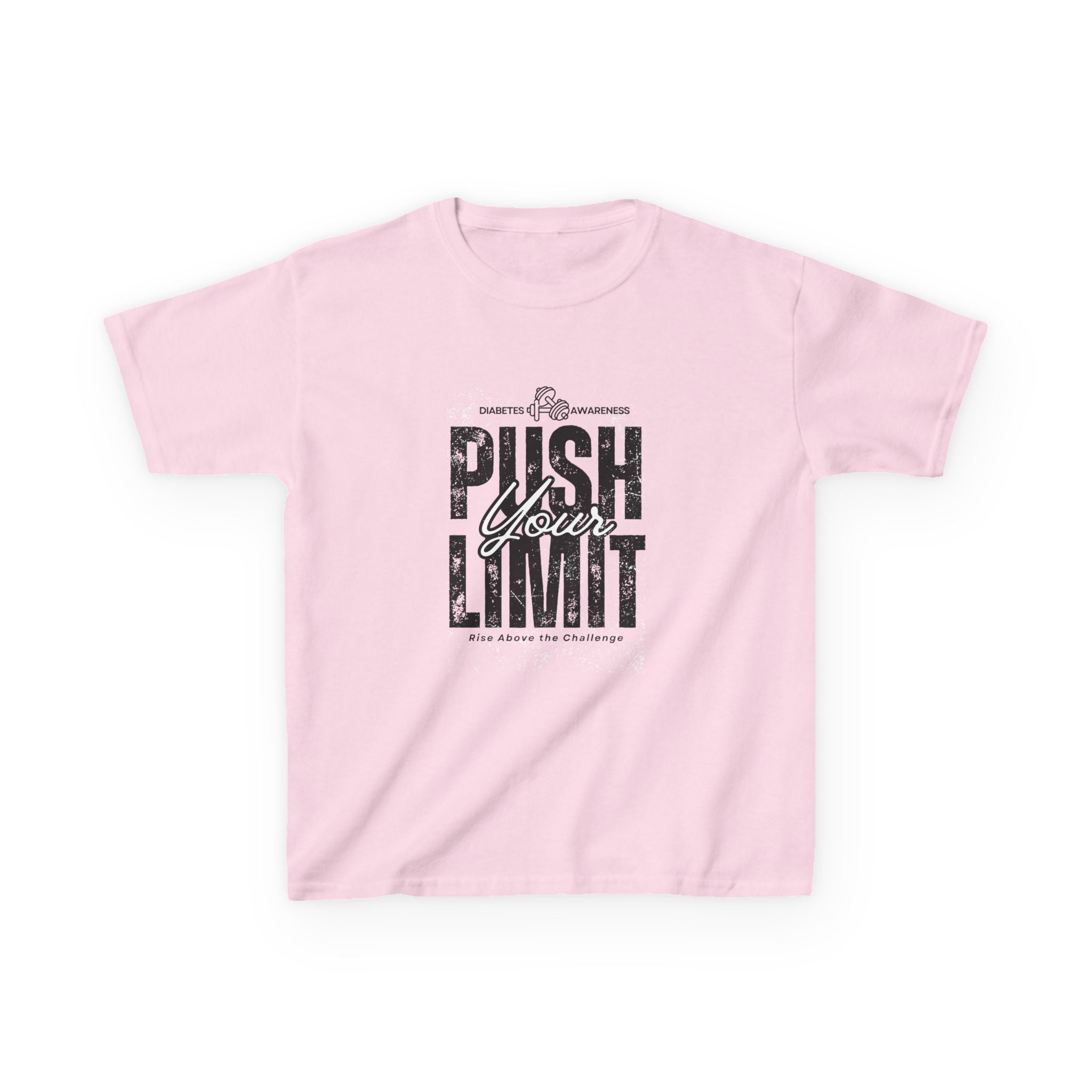 The Diabuddies Store Push Your Limit! (Diabetes) - kids Tee Push Your Limit! (Diabetes) - kids Tee: Ready to push your limit? This awesome "Push Your Limit!" tee is for super kids who love to try new things and grow stronger every day! It's a cool reminde