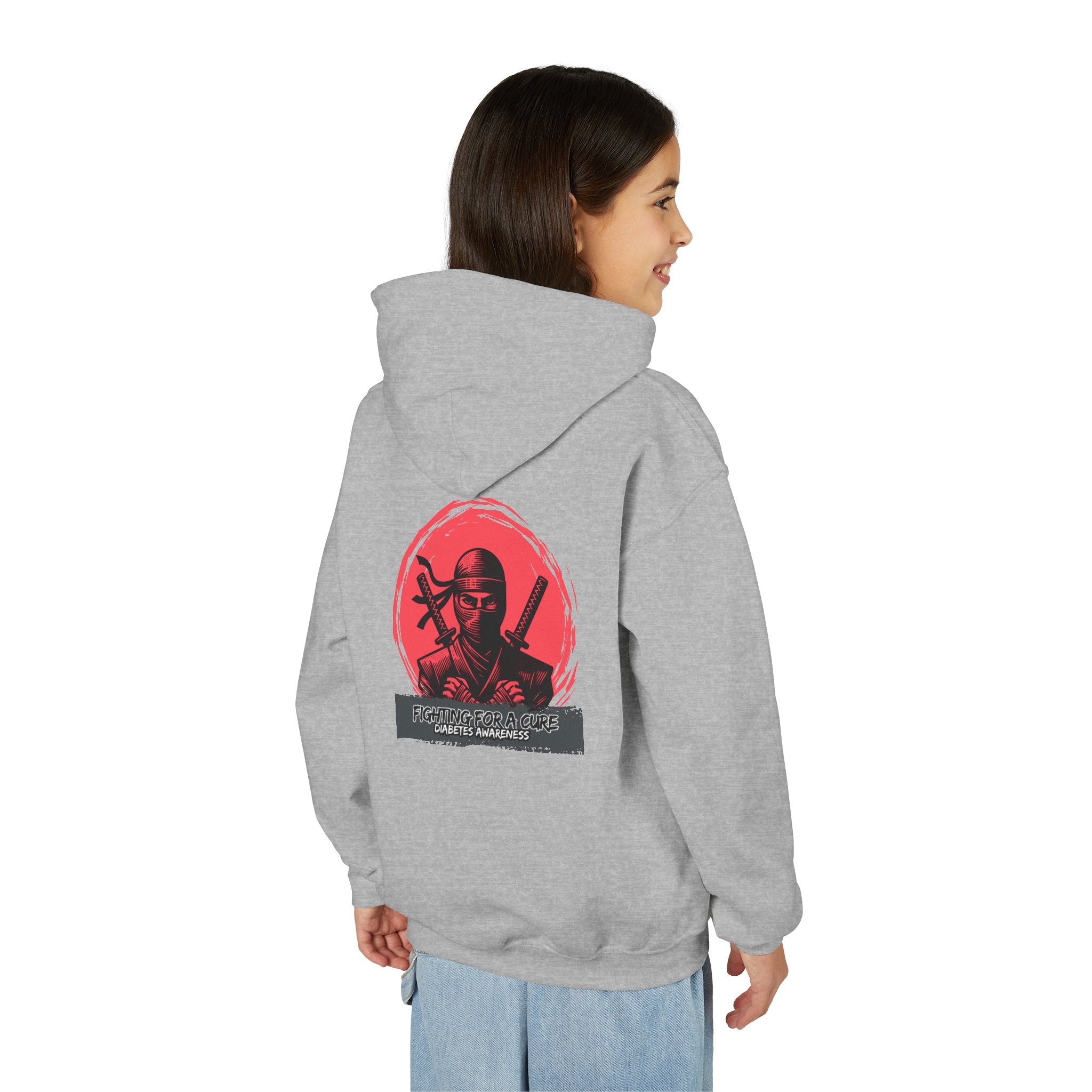 The Diabuddies Store Fighting for a Cure - Youth Hoodie Fighting for a Cure - Youth Hoodie: a youth hoodie for the young warriors of the diabetes community. Soft, comfortable, and a powerful statement of strength. Hoodies Kids clothes Awareness Ribbon,Blu