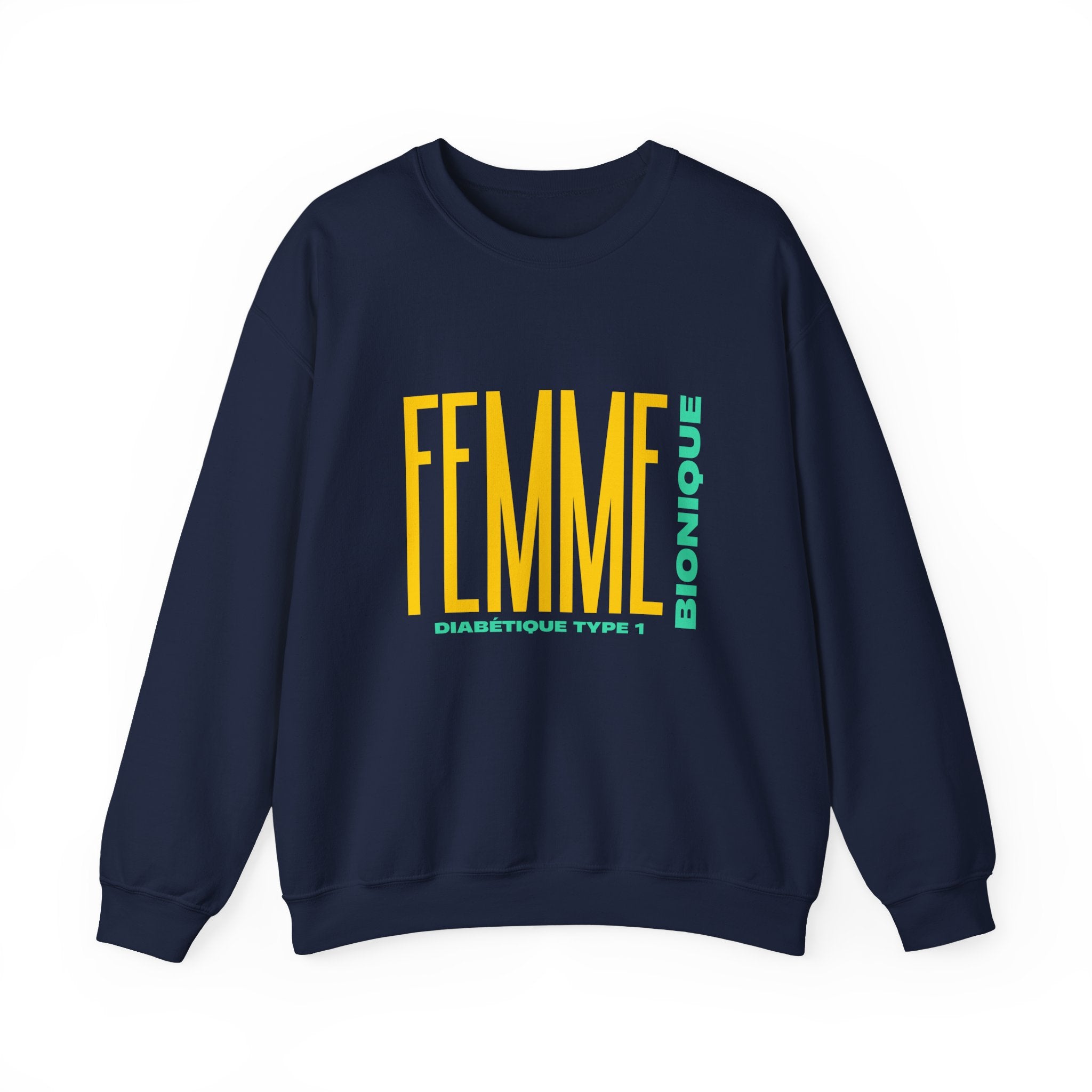 The Diabuddies Store Bionic Woman Diabetes (French) - Unisex Sweatshirt Bionic Woman Diabetes (French) - Unisex Sweatshirt: Unleash your inner Bionic strength! This Unisex Sweatshirt is a powerful statement of resilience, strength, and modern-day heroism