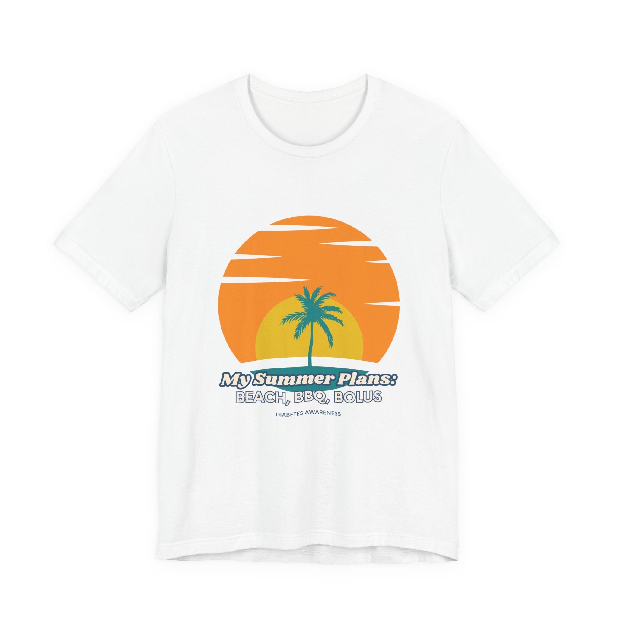 The Diabuddies Store My Summer Plans: Beach, BBQ, Bolus - Unisex Tee My Summer Plans: Beach, BBQ, Bolus - Unisex Tee: Sunshine, good times, and keeping those blood sugars in check! Our T-shirt is the perfect wear for anyone balancing summer fun with diabe