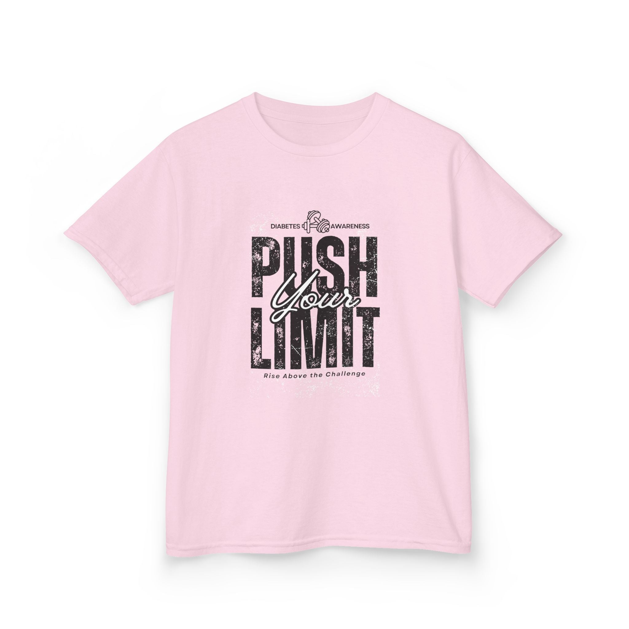 The Diabuddies Store Push Your Limit! (Diabetes) - kids Tee Push Your Limit! (Diabetes) - kids Tee: Ready to push your limit? This awesome "Push Your Limit!" tee is for super kids who love to try new things and grow stronger every day! It's a cool reminde